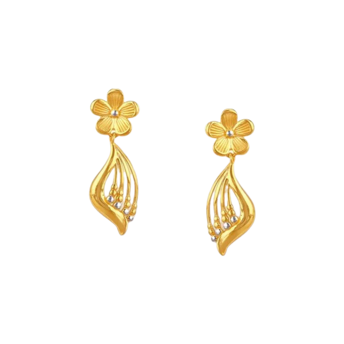 Floral Swing Gold Drop Earrings