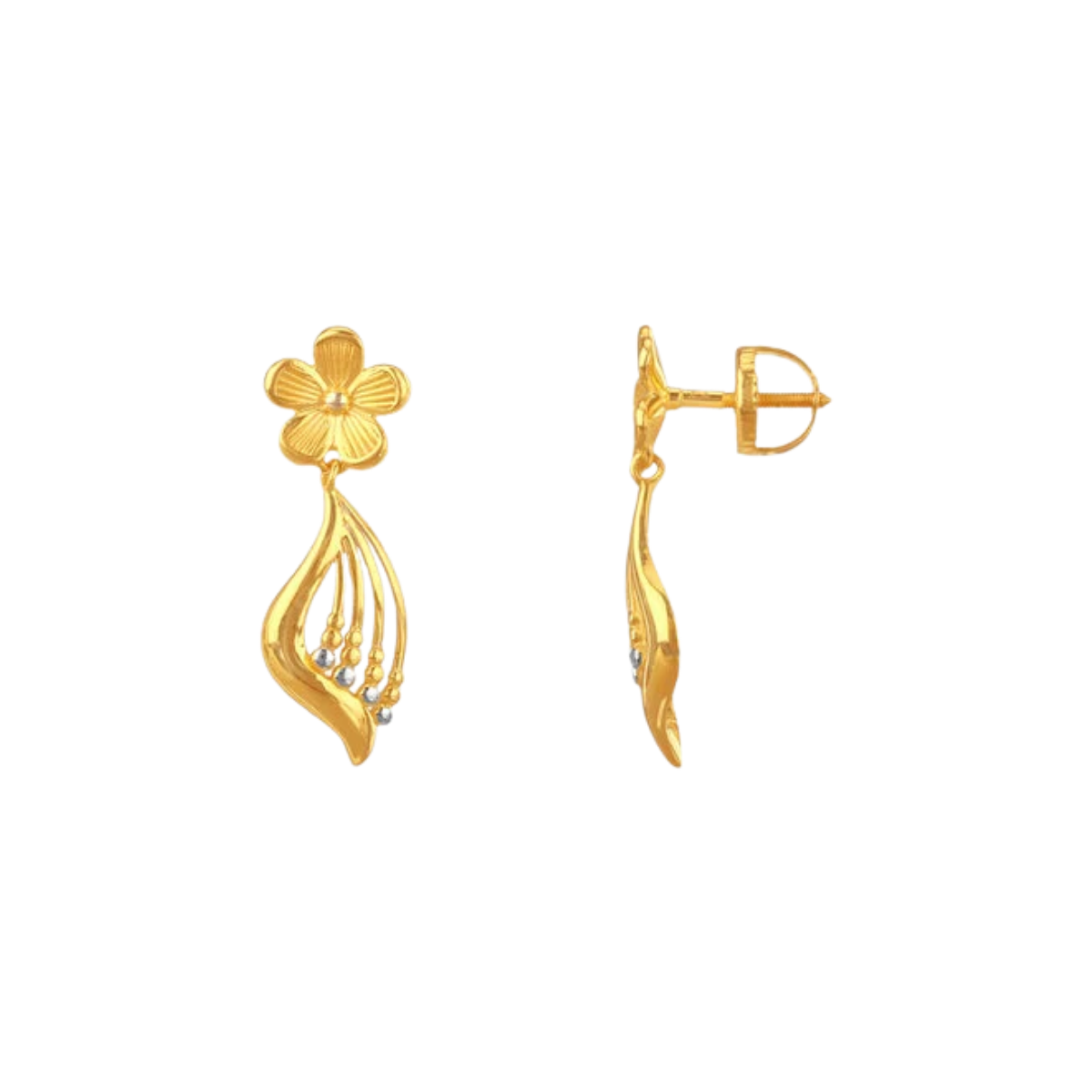 Floral Swing Gold Drop Earrings