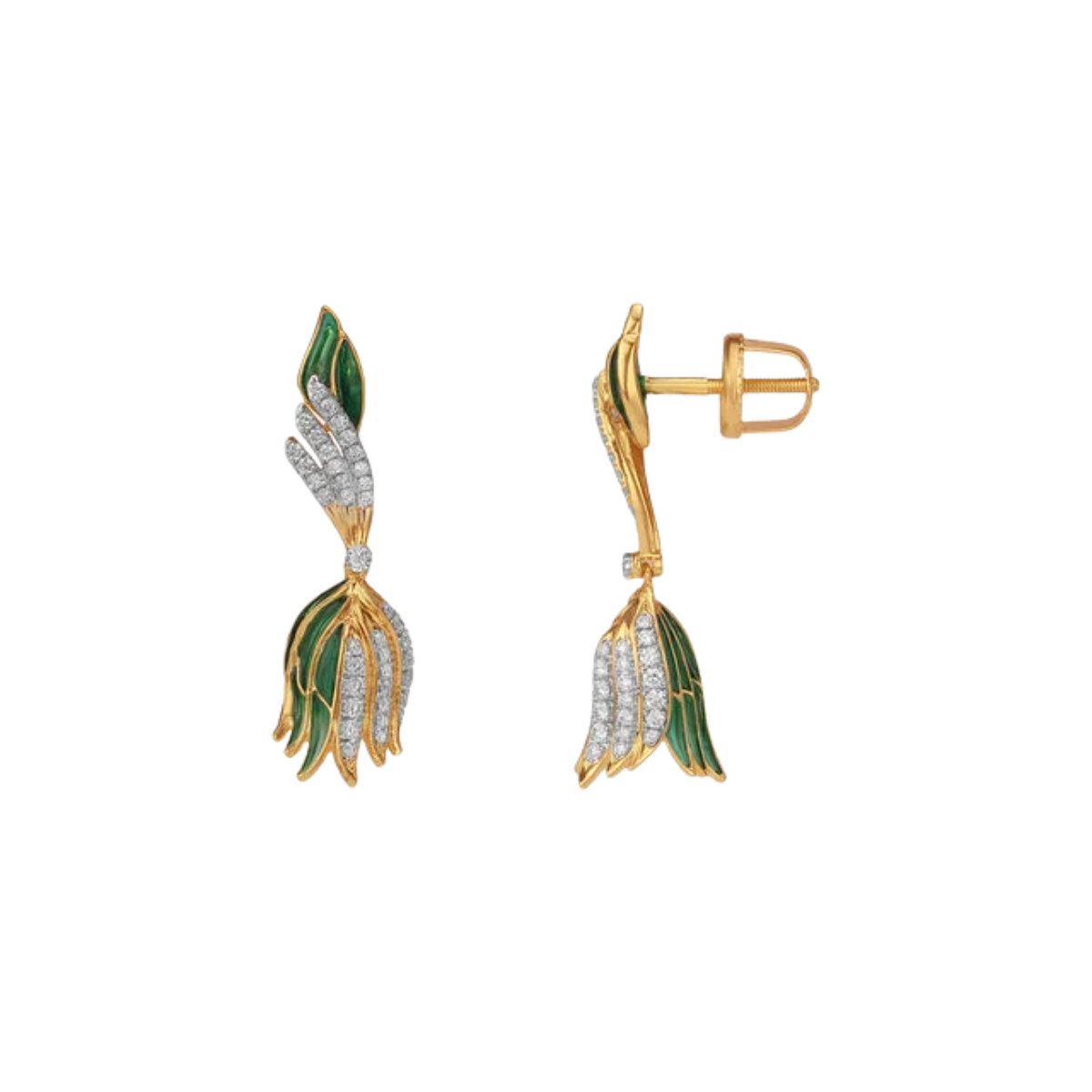 Dancing Wing Diamond Drop Earrings
