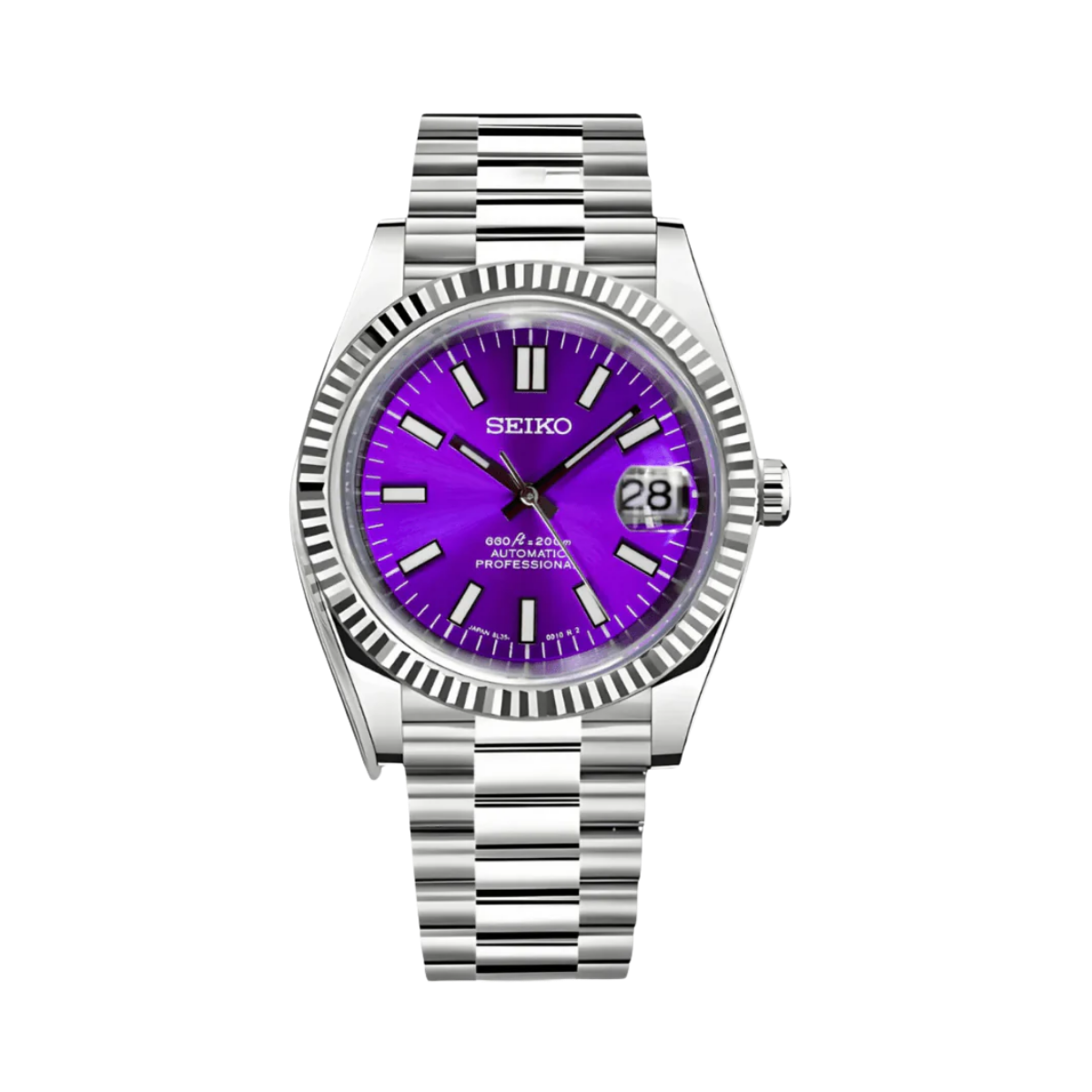 Seiko Mod Datejust Violet Purple