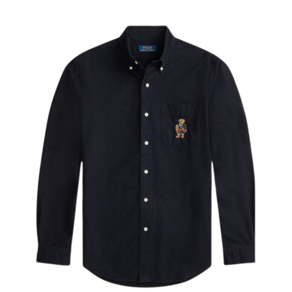 Polo Ralph Lauren Men Black Polo Bear Custom-Fit Oxford Shirt