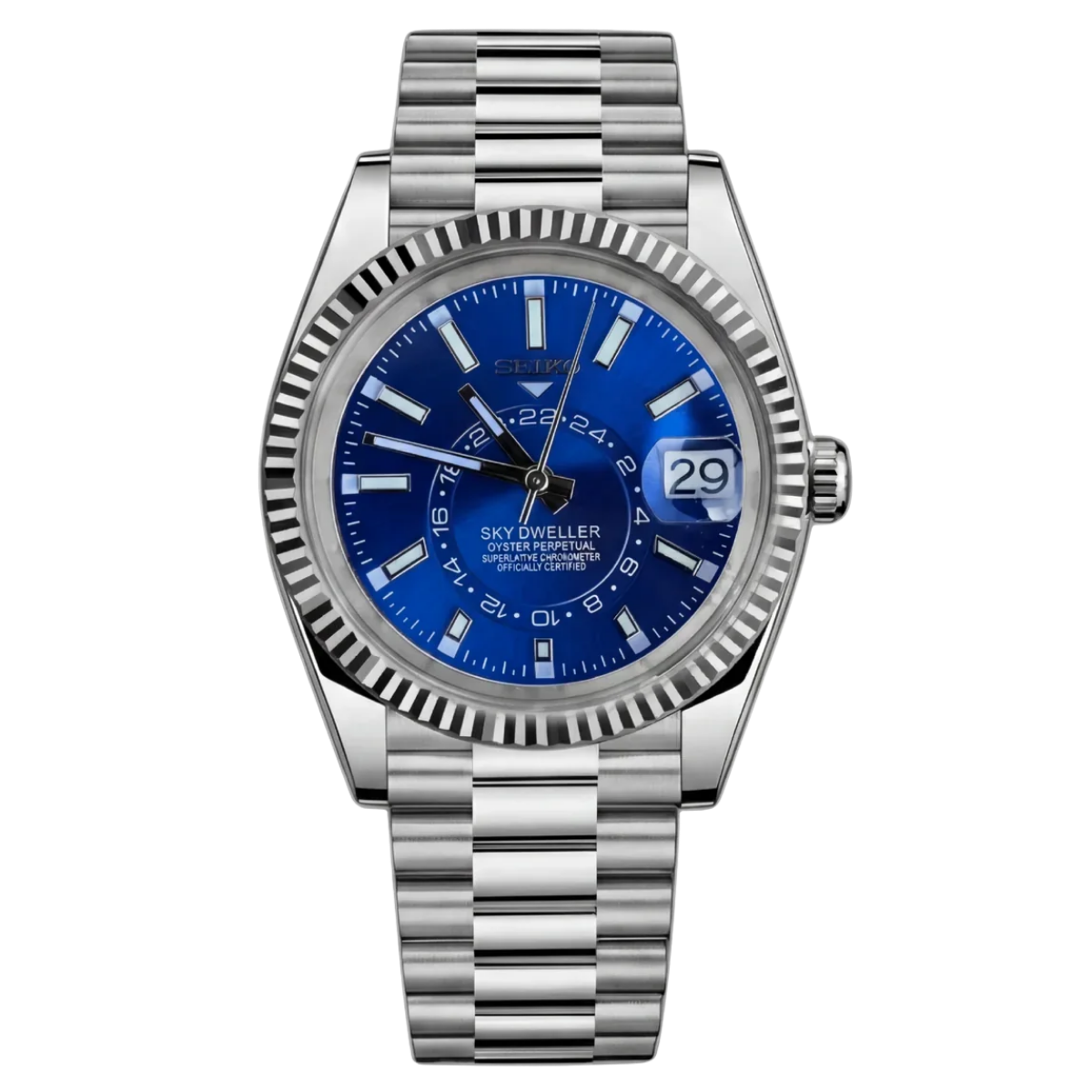 Seiko Mod Datejust Sky Dweller Blue