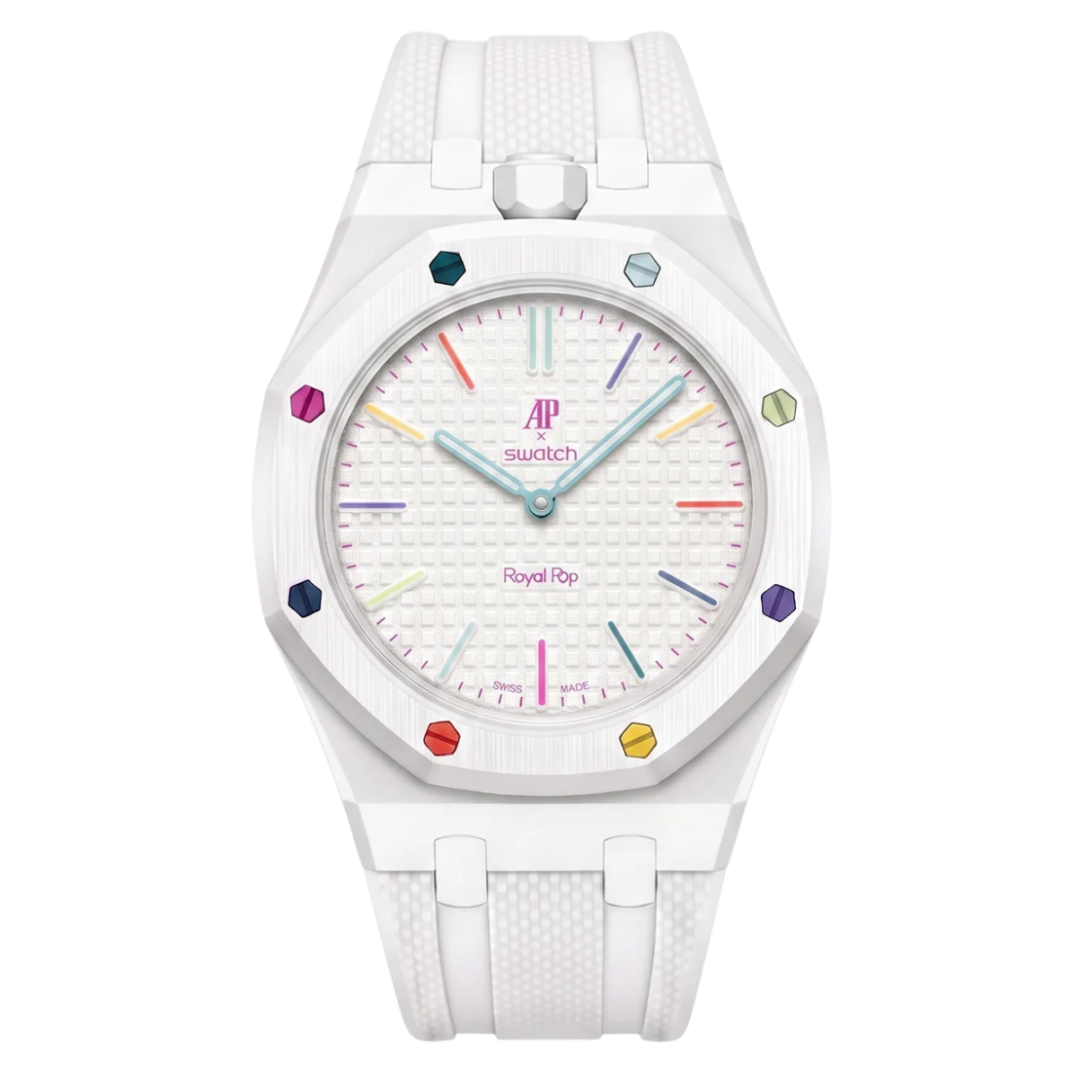 Swatch x Audemars Piguet AP - Royal Pop “Huit Blanc” -(Aftermarket Wrist Band Included)