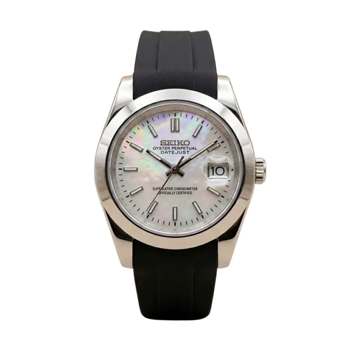SEIKO Mod Datejust Luxury Sport Mother of Pearl Dial, Sapphire Glass and Original NH35