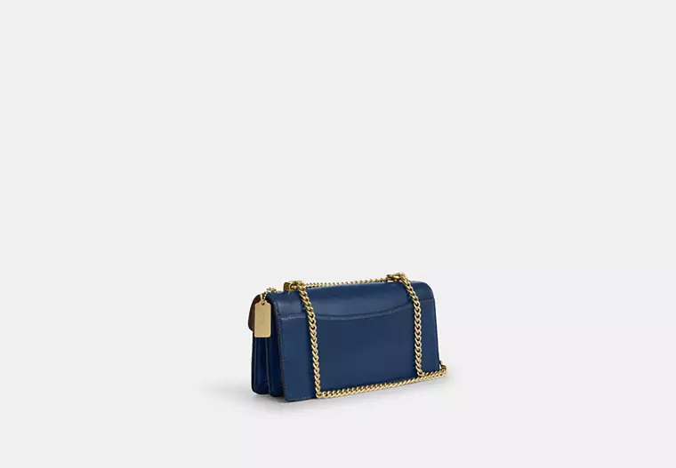 Klare Envelope Crossbody Bag calf leather/Gold/Deep Blue