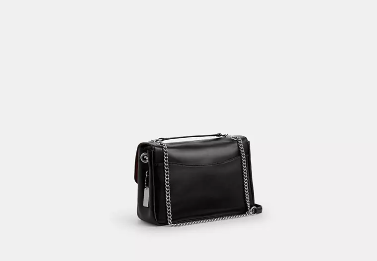 Elodie Crossbody Bag Crinkle Leather/Silver/Black