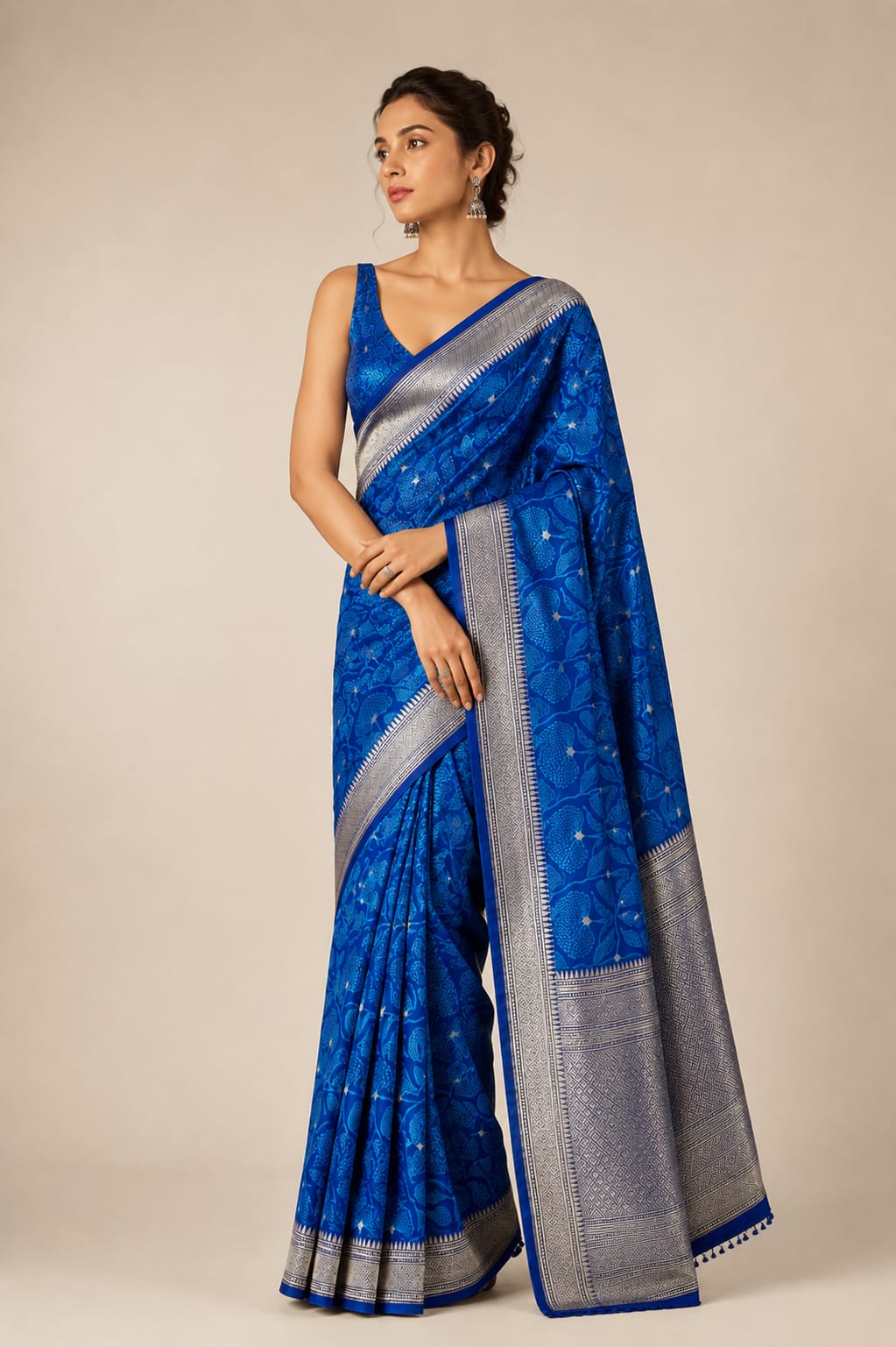 Ivory Noor Organza Saree With Hand Embroidered Gold Motifs