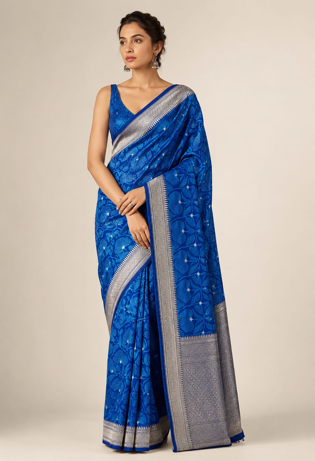 Ivory Noor Organza Saree With Hand Embroidered Gold Motifs