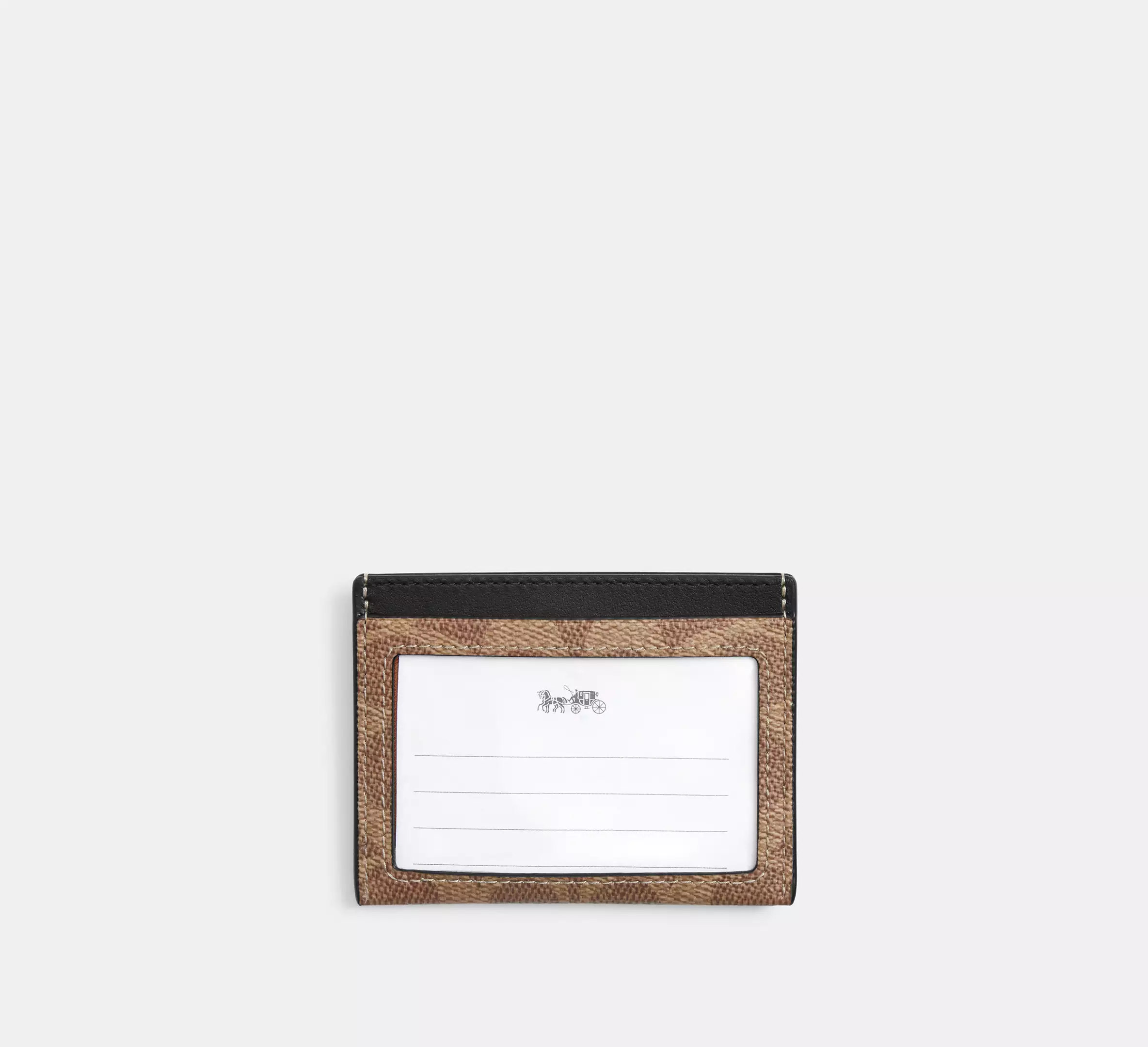 Slim Id Card Case In Signature Canvas signature canvas/Tan & Black