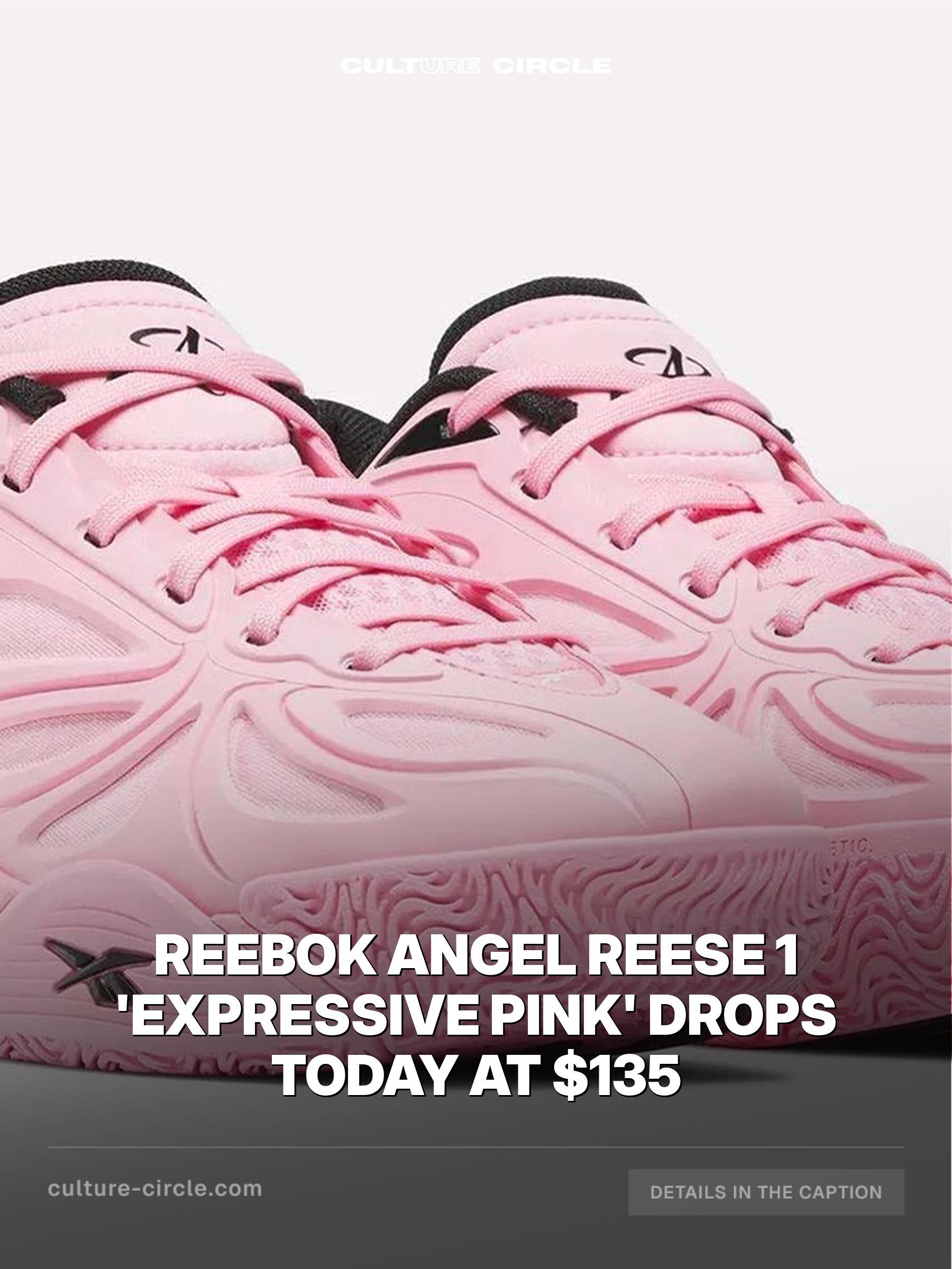 Reebok Angel Reese 1 'Expressive Pink' Drops Today at $135