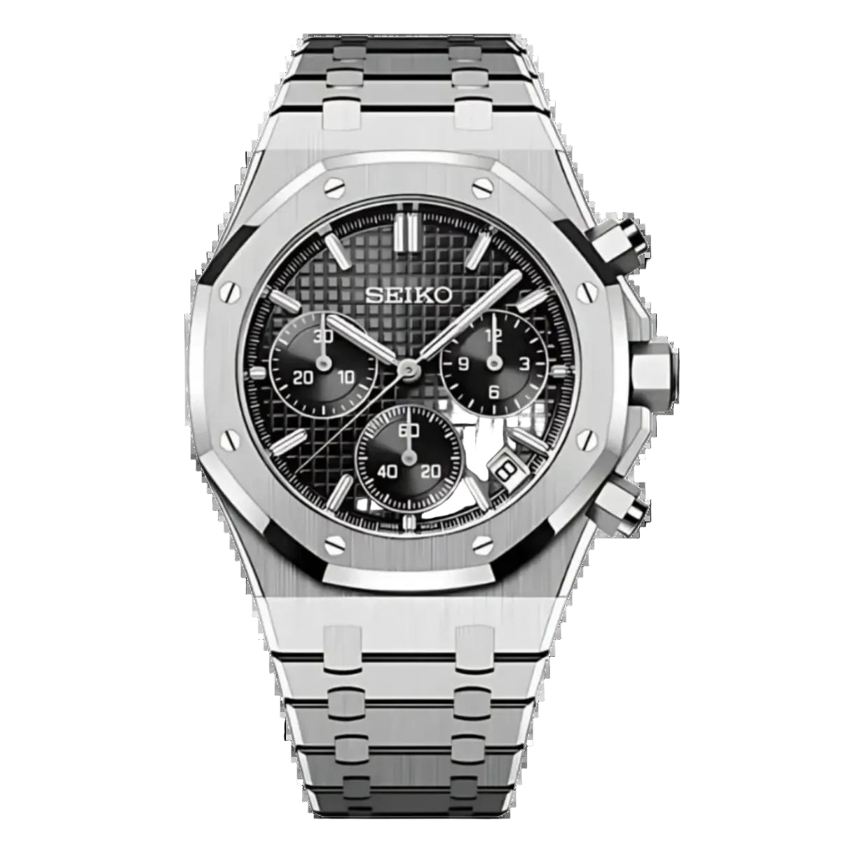 Seiko Mod Royal Oak Chronograph Black