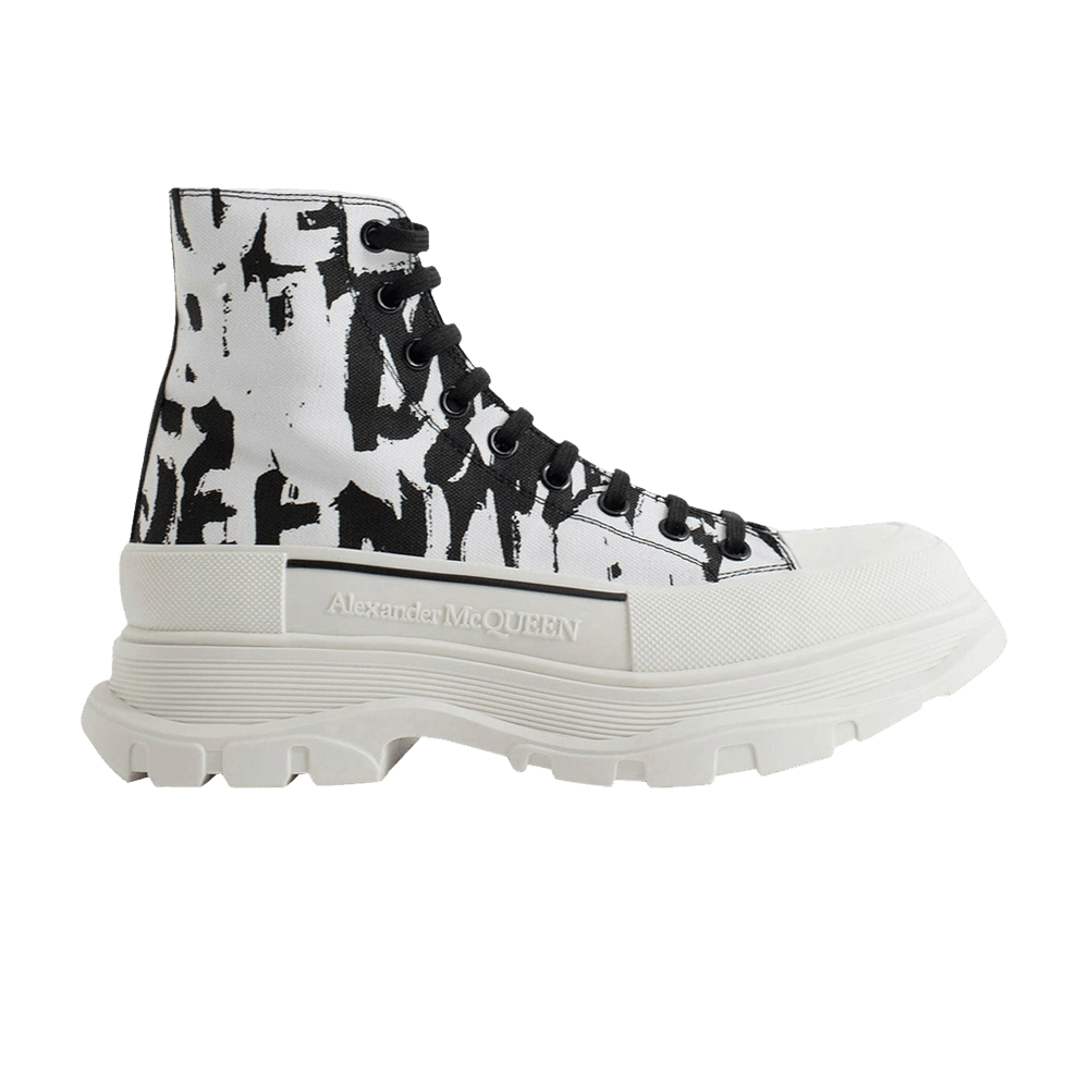 Alexander McQueen Tread Slick Boot Graffiti Logo - Black