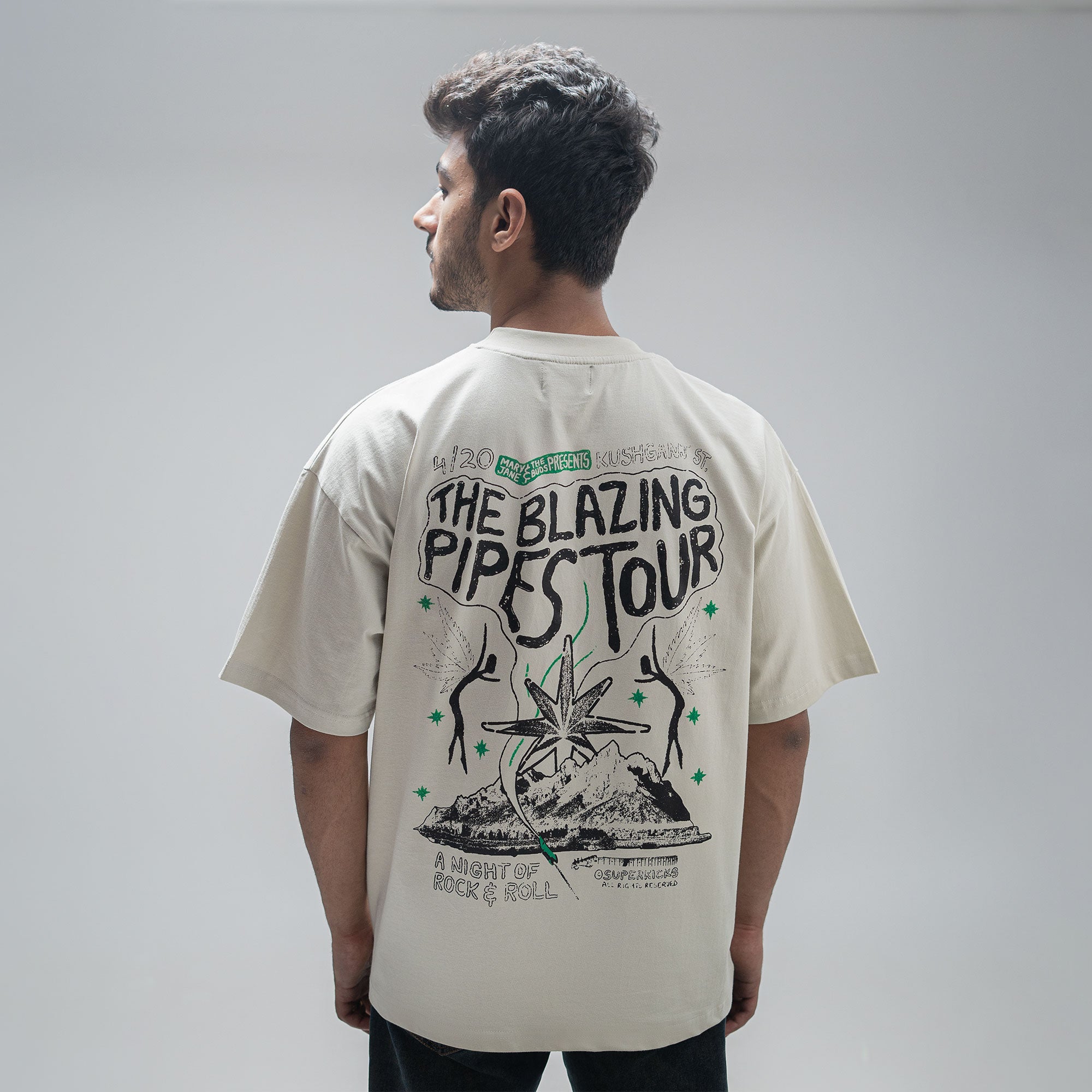 Superkicks MJ & THE BUDS 'CONCERT TEE { SMOKE GREEN