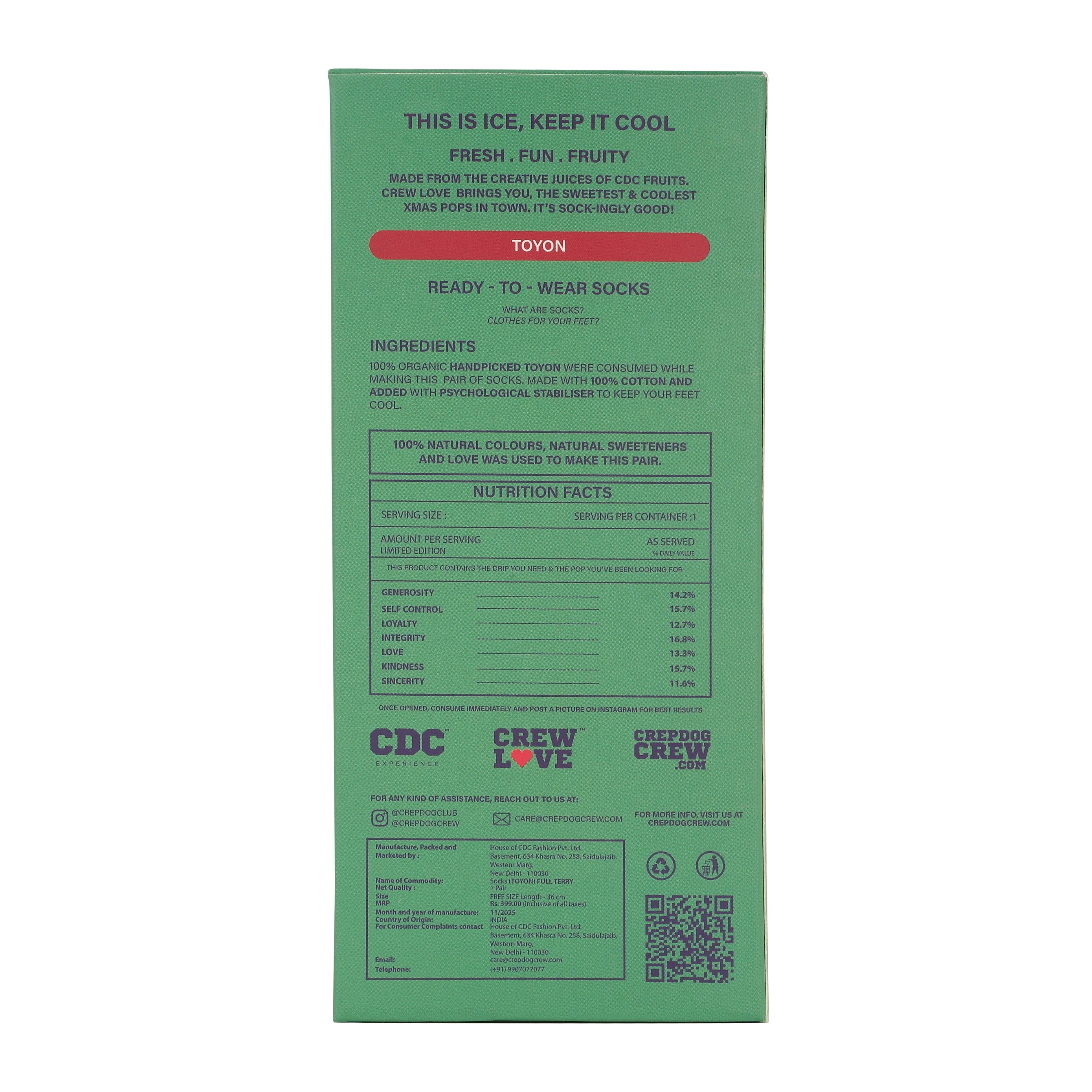 CDC XMAS POP SOCKS - TOYON