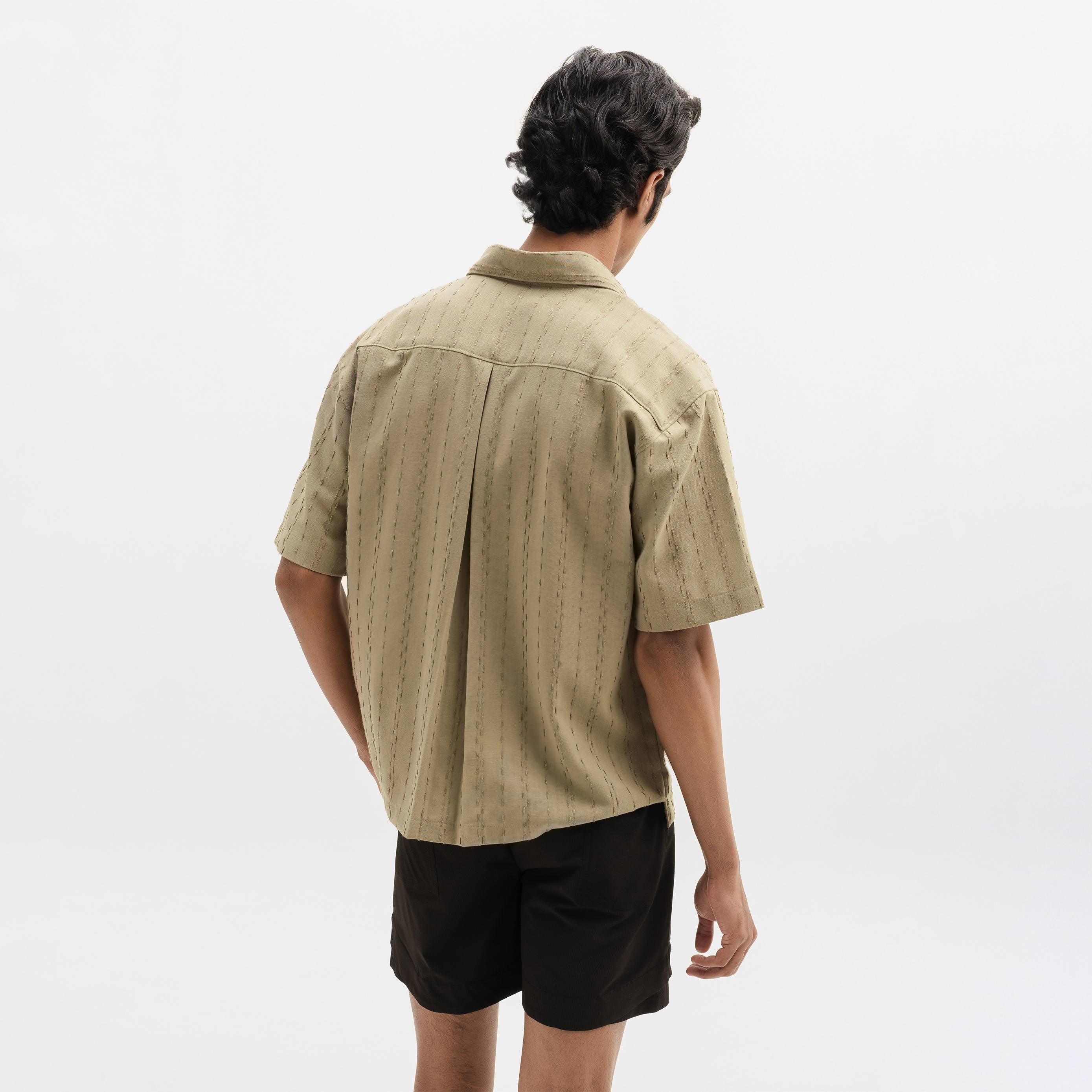 TWO TONED TWISTED YARN SHIRT