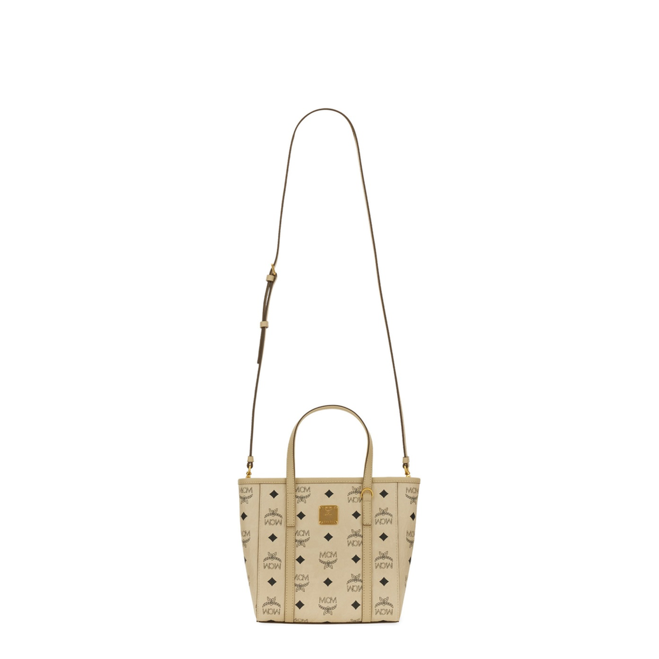 Toni Mini Visetos Coated Canvas Shopper - Beige