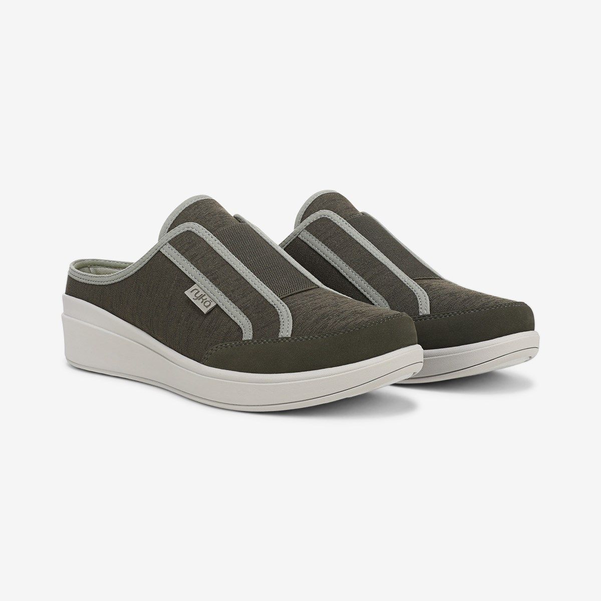 Ryka Lounge Slip On Mule Alpine Green Fabric Women's