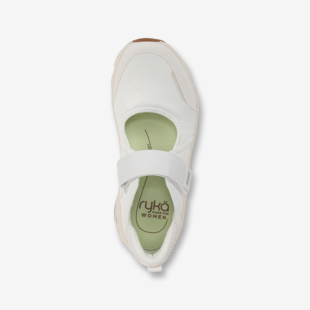 Ryka Devotion Max Mary Jane Walking Sneaker Brilliant White Mesh Fabric Women's