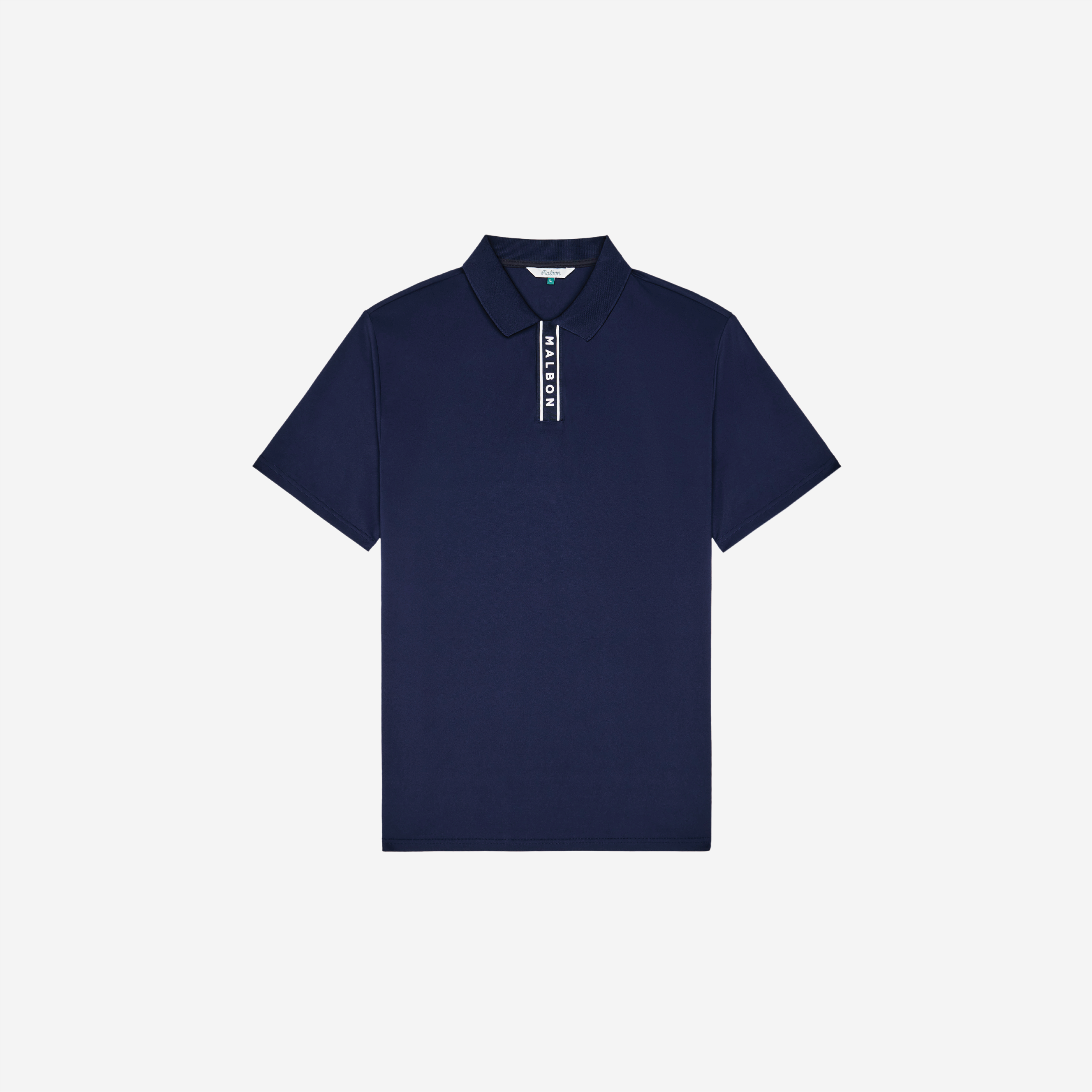 Malbon Block Placket Polo Navy