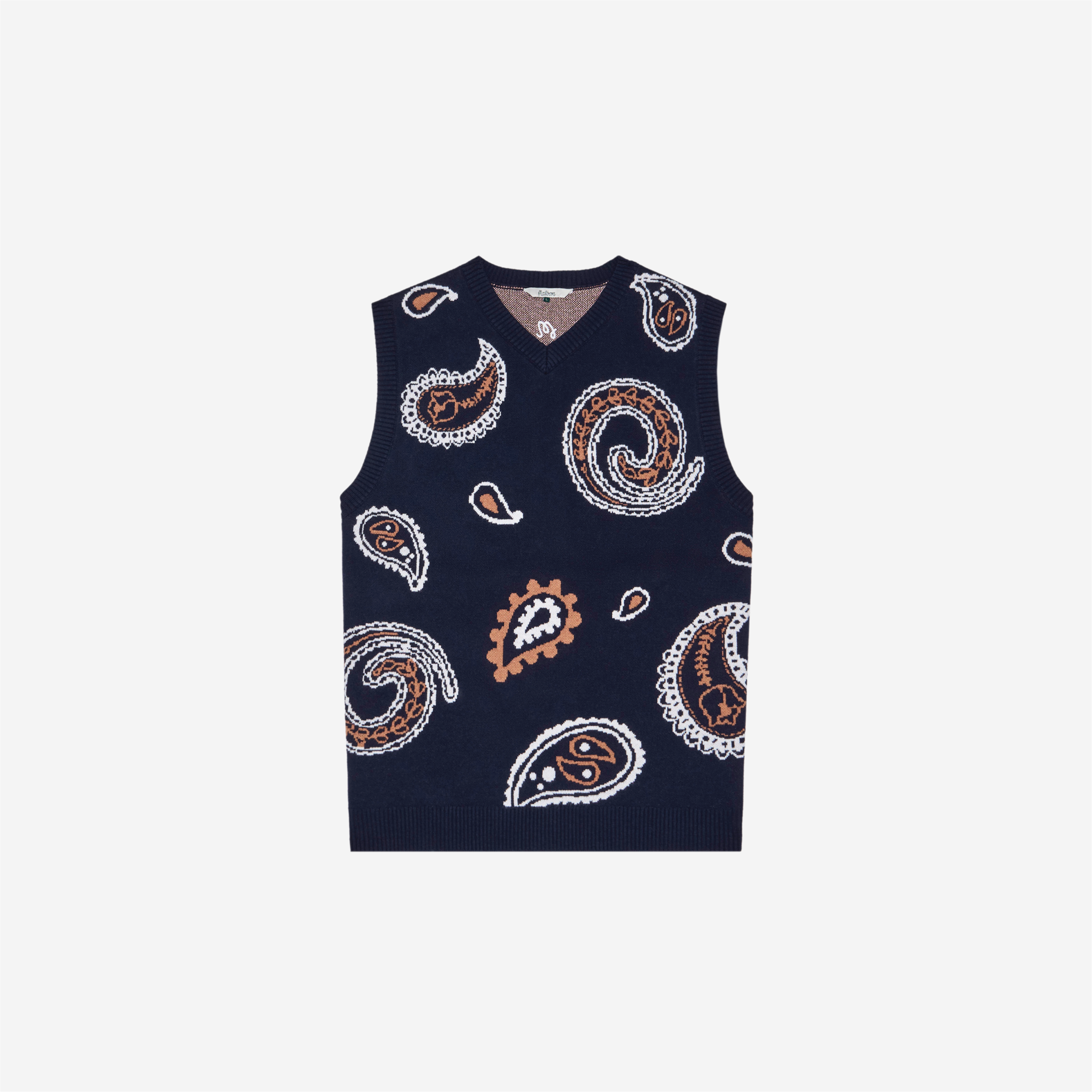 Malbon Paisley Sweater Vest Navy