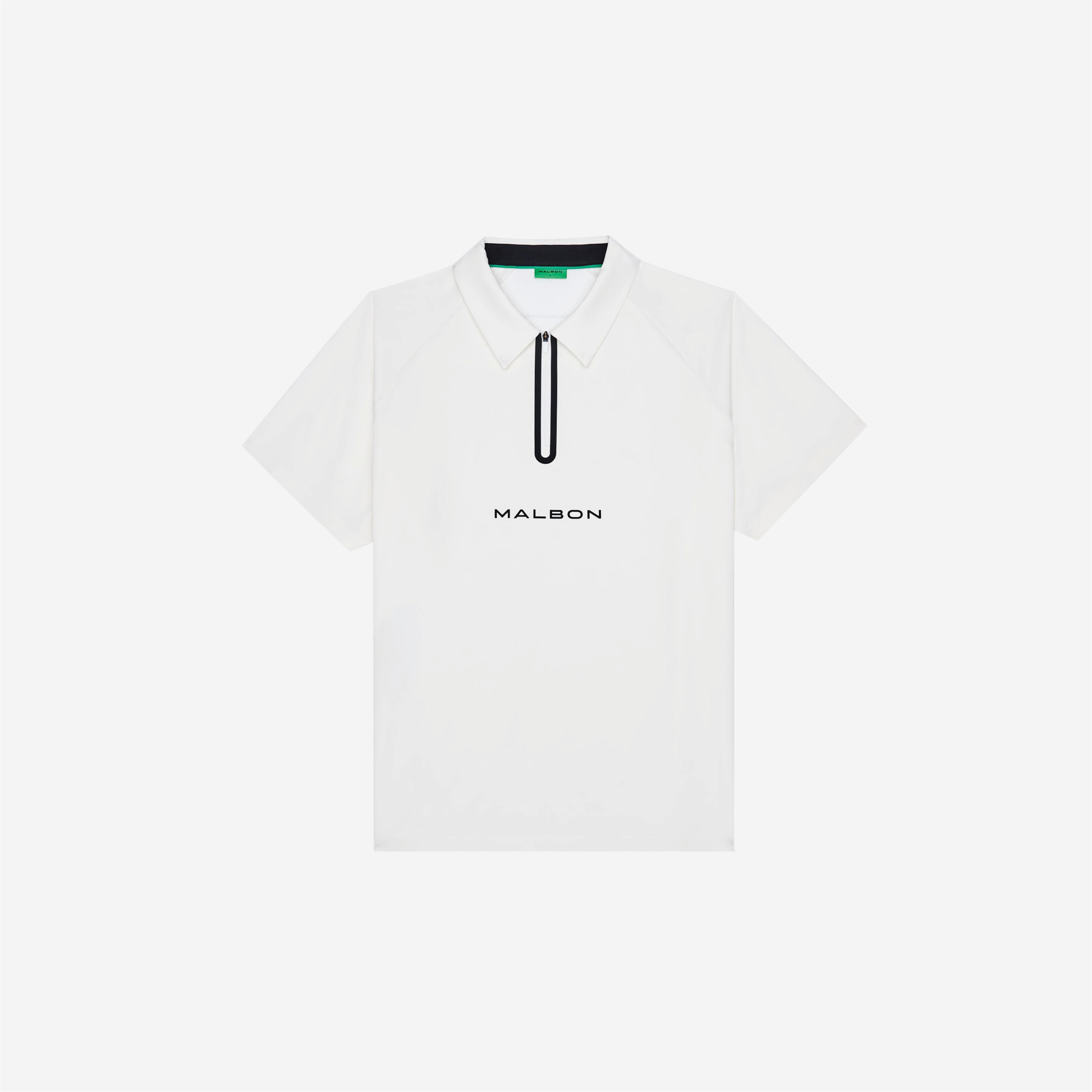 Malbon Performance Zip Raglan Polo White