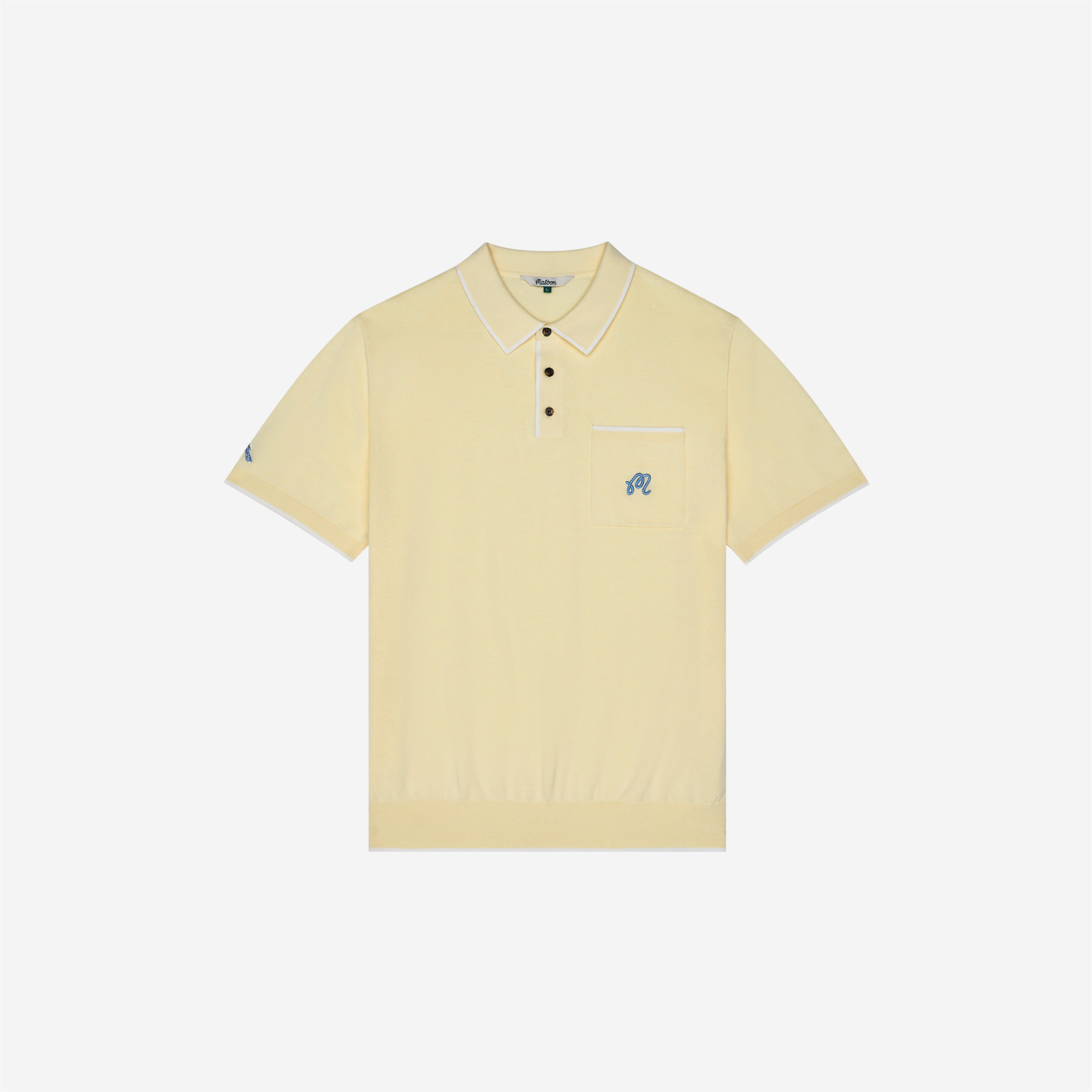 Malbon Blue Jay Knit Polo Soft Yellow