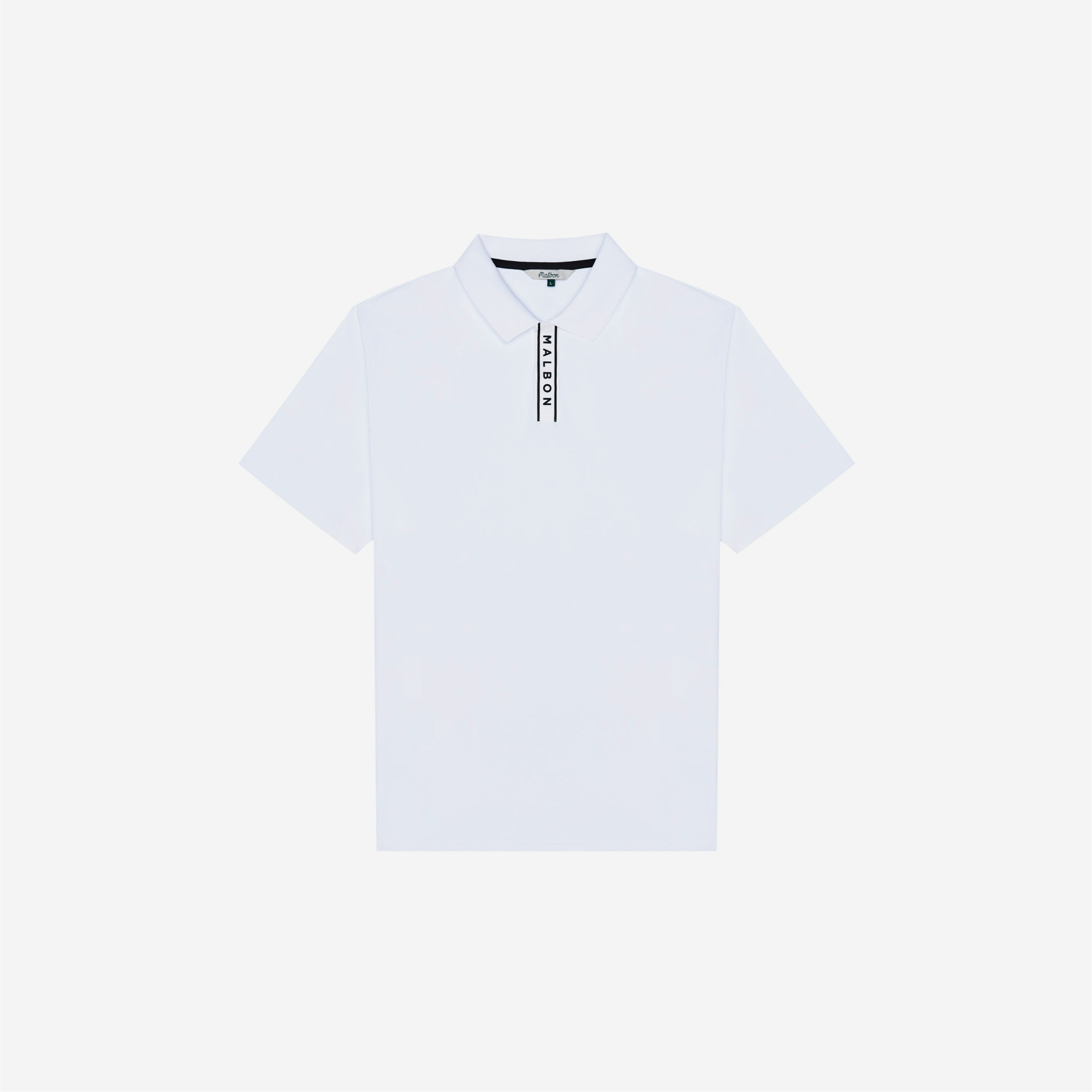 Malbon Block Placket Polo White