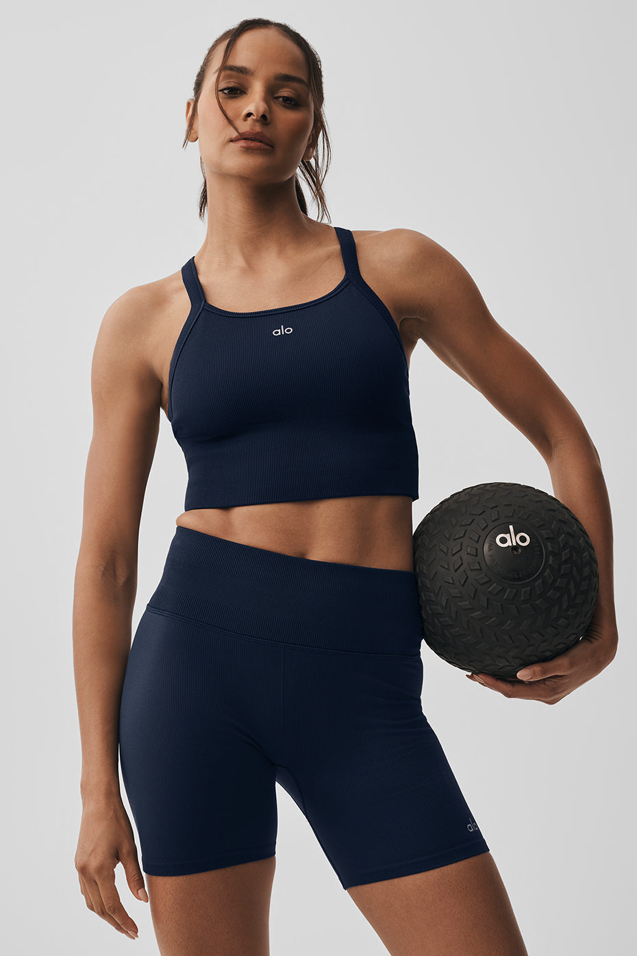 Alo Yoga Seamless Ribbed Favorite Bra Tank - Navy Price in India