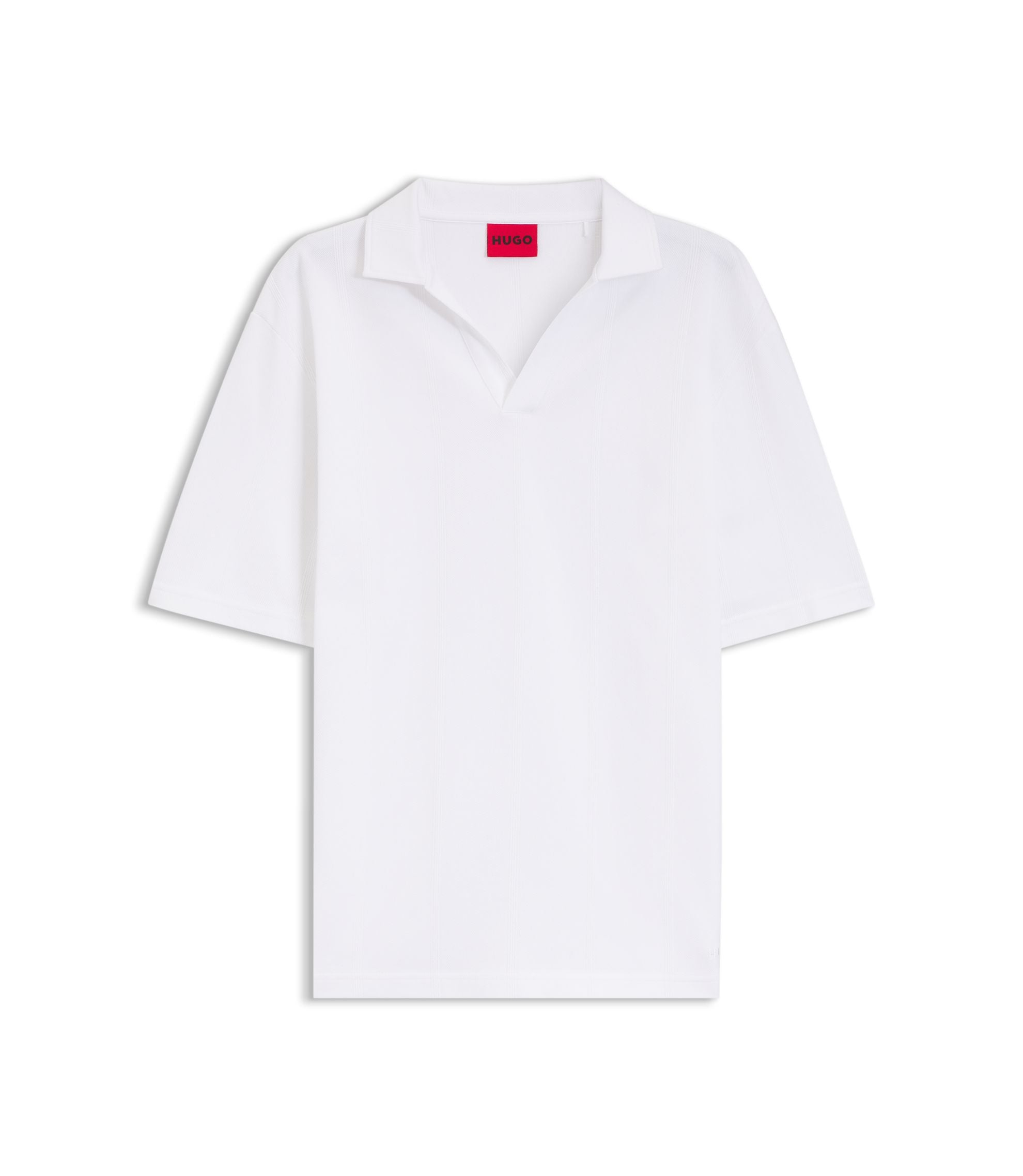 Hugo Relaxed Fit Polo In Breathable Cotton White