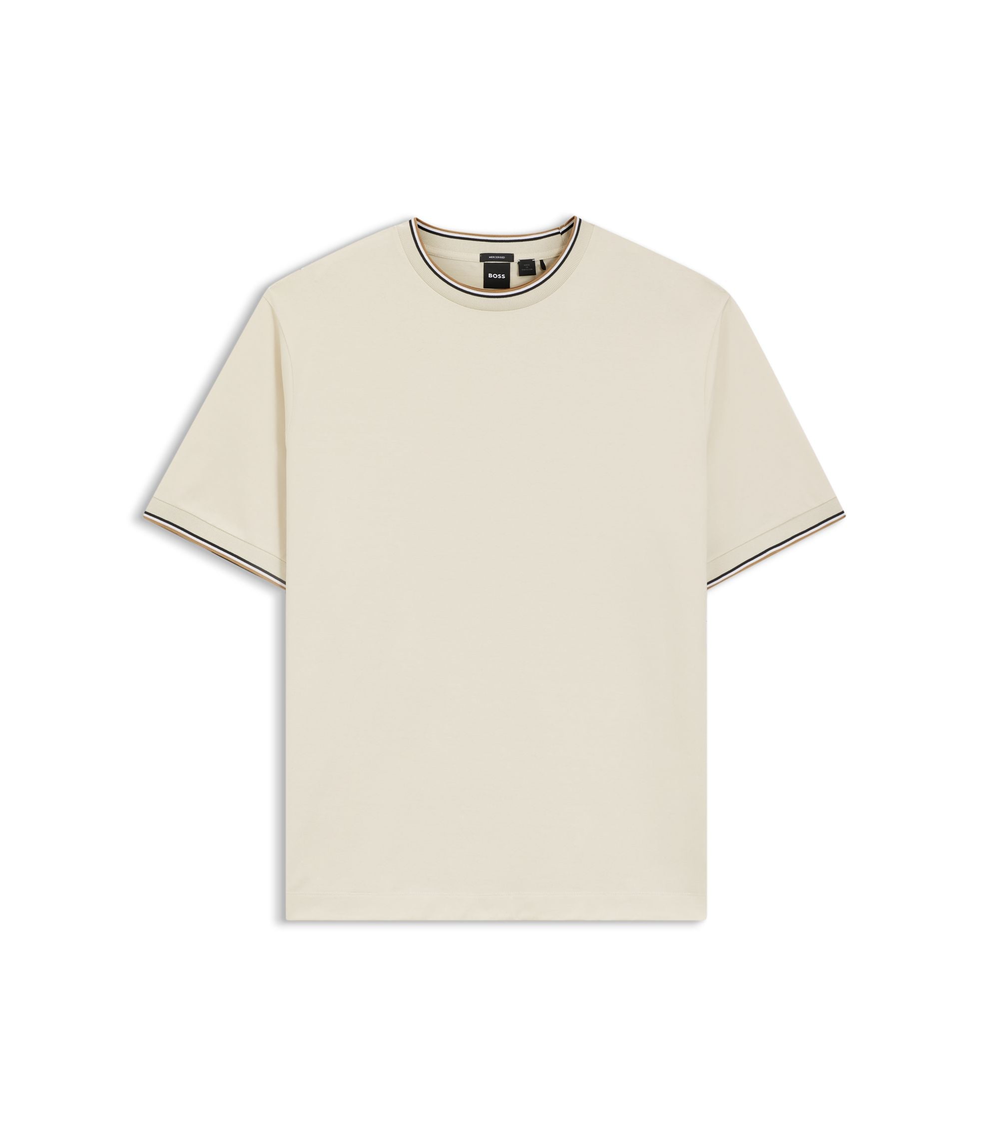 Boss Regular Fit T Shirt In Mercerised Cotton White