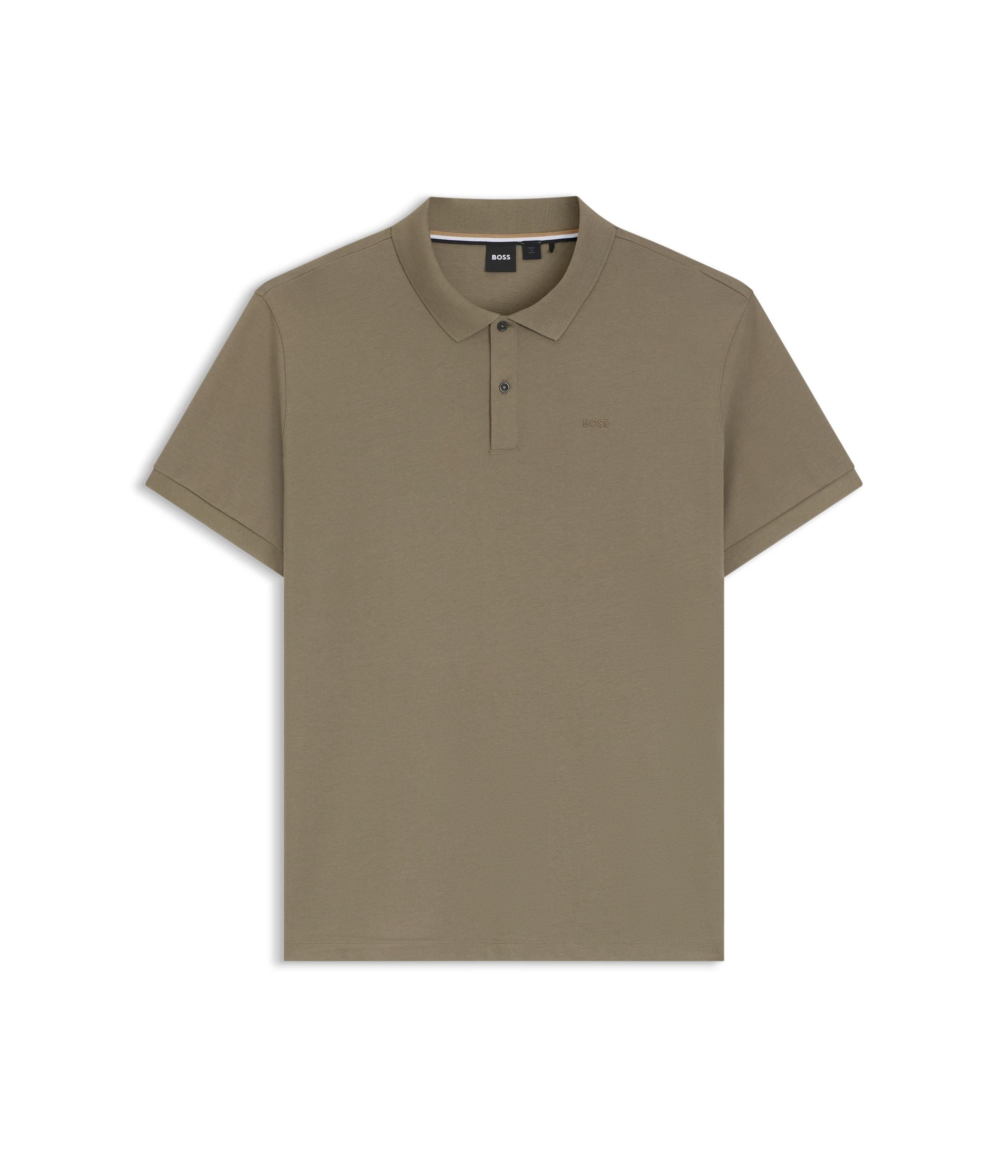 Boss Pallas Polo Shirt In Cotton Piqu With Logo Details Light Brown