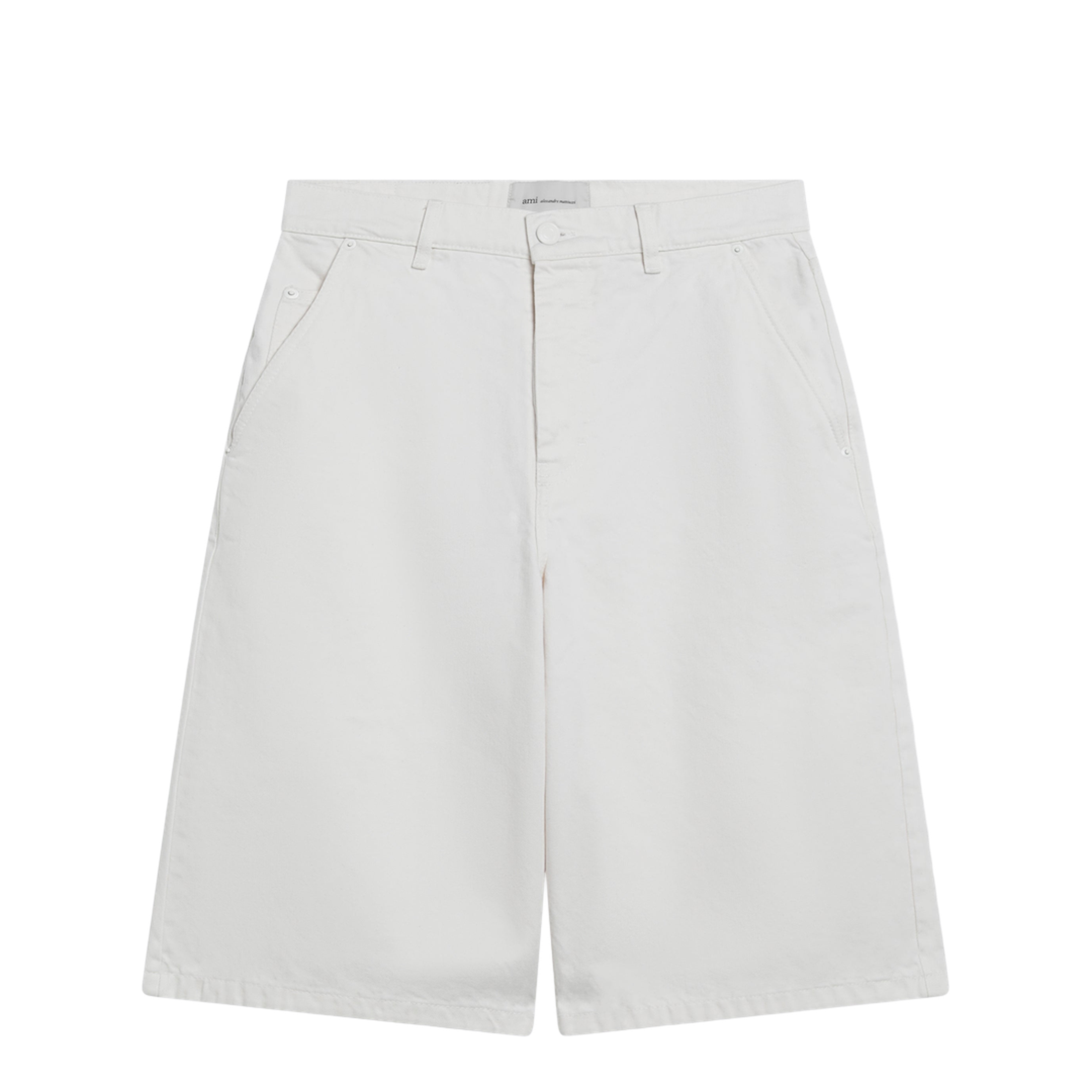 Wide-Fit Cotton Twill Bermuda Shorts In White