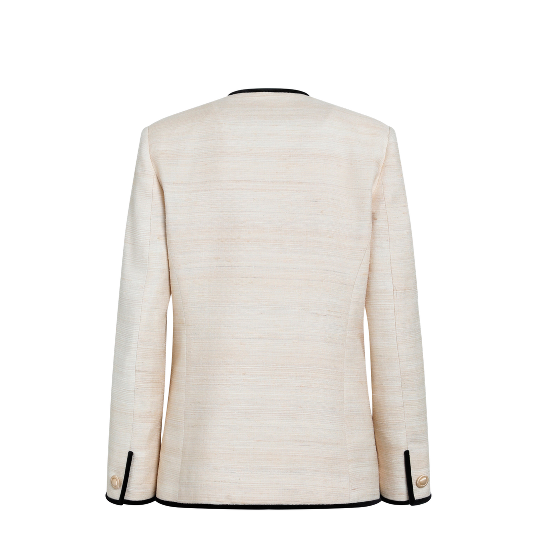 Milk-Honey Coloured Silk And Linen Jacket