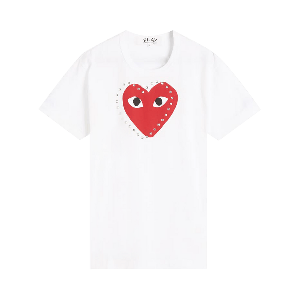 Comme des Garçons PLAY Heart Stud T-Shirt White