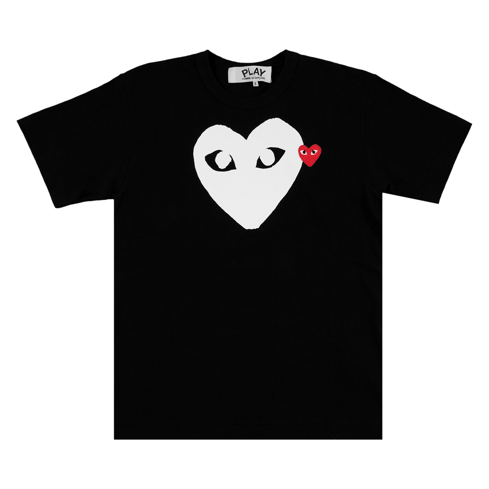 Comme des Garçons Shorts-Sleeve Play T-Shirt With Red/White Heart Black