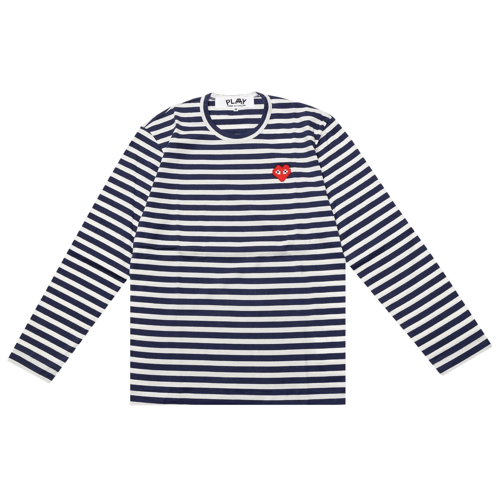 Comme des Garçons PLAY Striped Long-Sleeve T-Shirt Navy/White