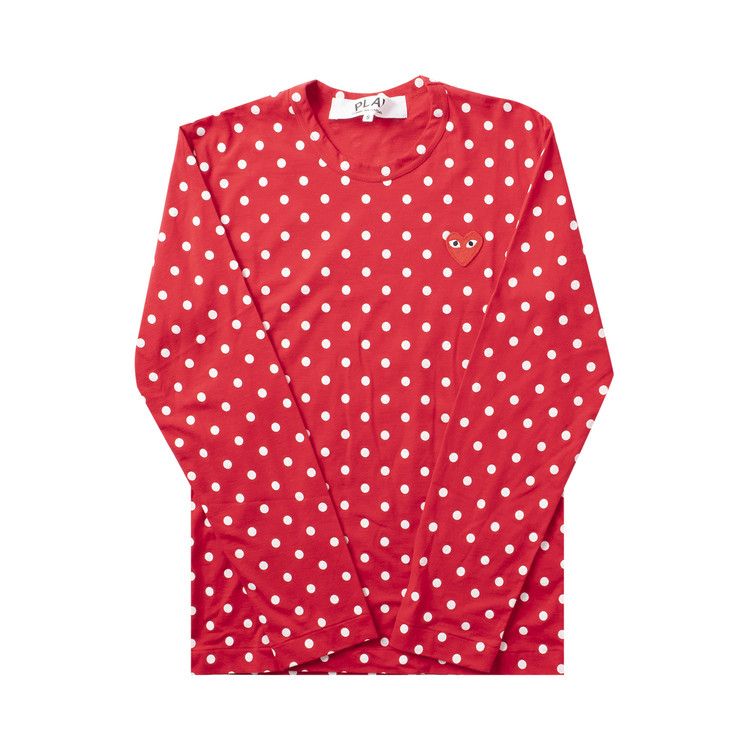Comme des Garçons PLAY Polka Dot Heart Logo Long-Sleeve T-Shirt Red/White