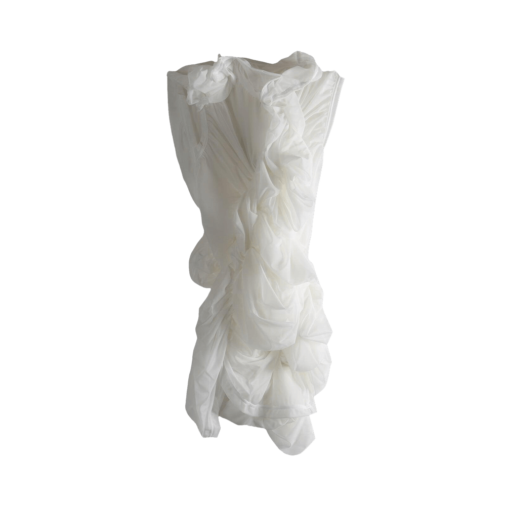 Comme des Garçons Sleeveless Pleated T-Shirt White