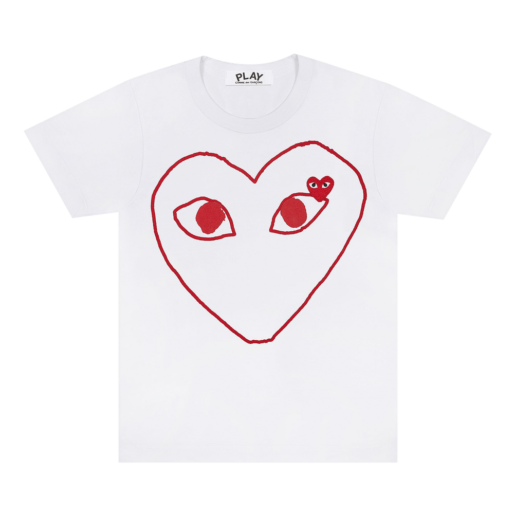 Comme des Garçons PLAY Outline Heart T-Shirt White