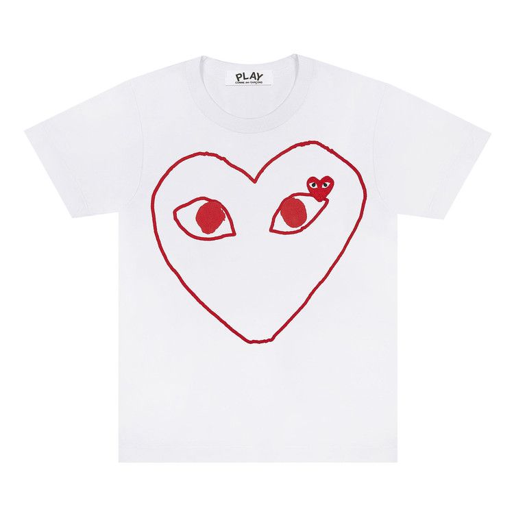Comme des Garçons PLAY Outline Heart T-Shirt White