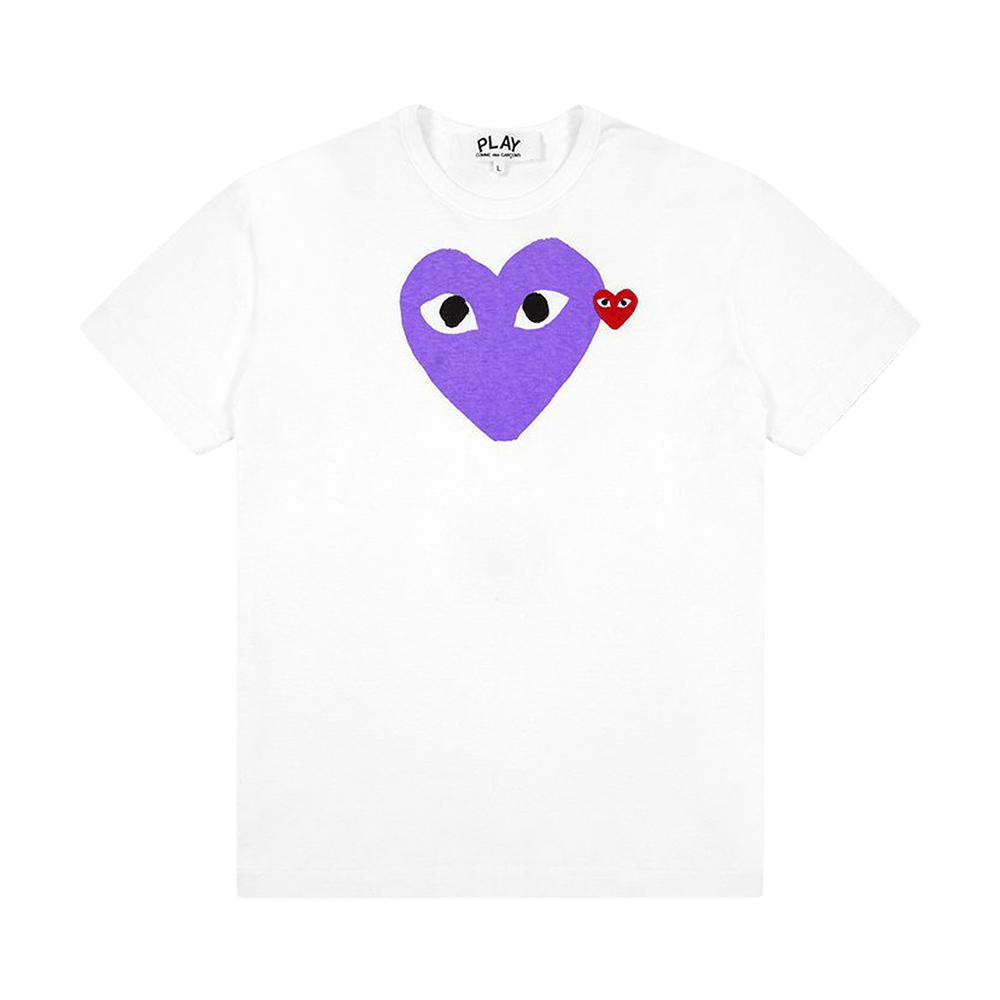 Comme des Garçons PLAY Red Emblem Heart T-Shirt White/Purple