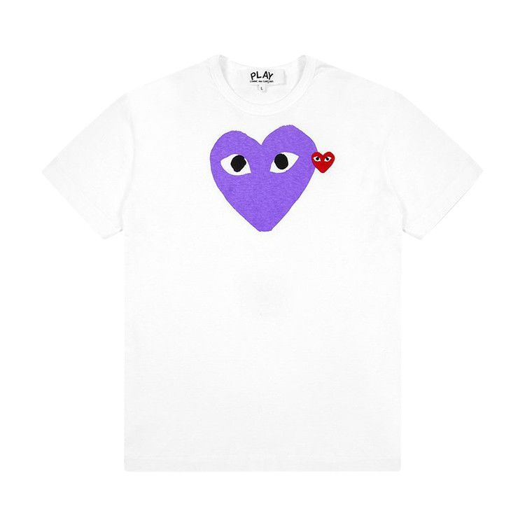Comme des Garçons PLAY Red Emblem Heart T-Shirt White/Purple