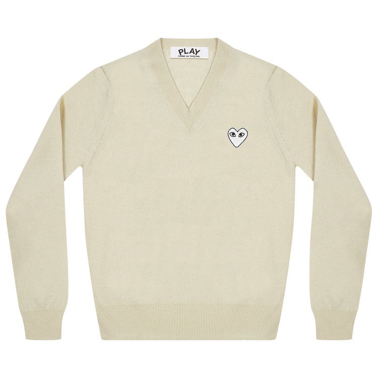 Comme des Garçons PLAY Heart Pullover Beige