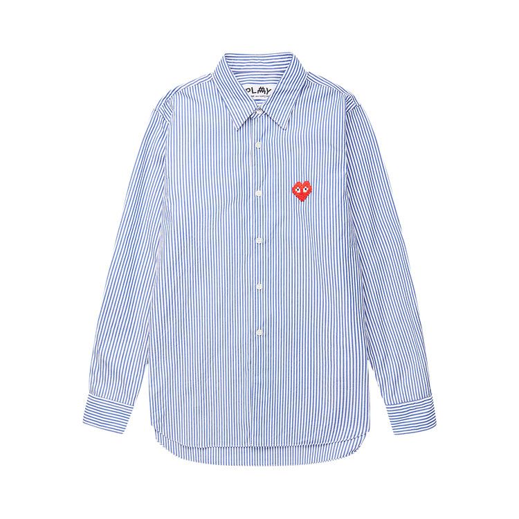 Comme des Garçons PLAY x Invader Heart Stripe Shirt Blue/White Stripe