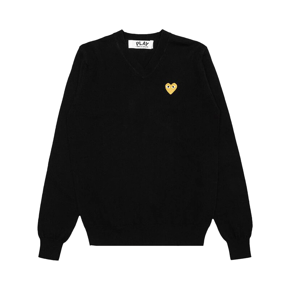 Comme des Garçons PLAY Gold Heart Sweater Black