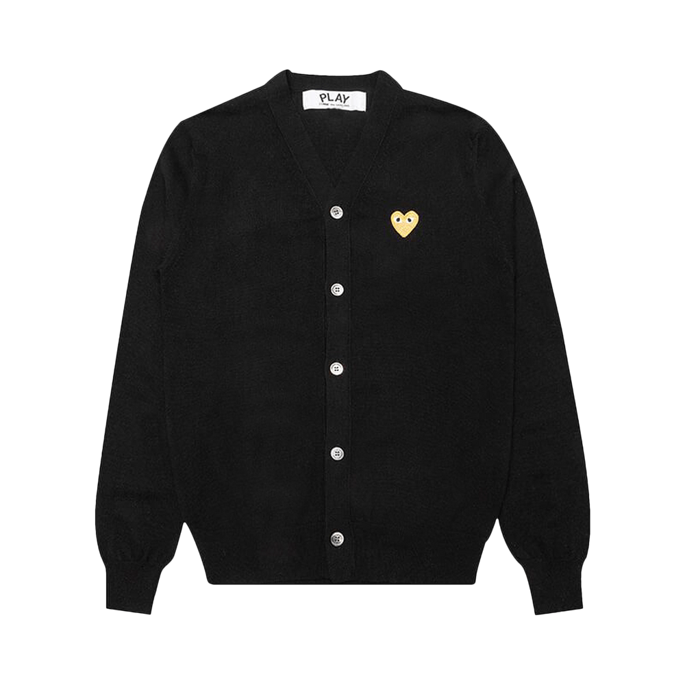 Comme des Garçons PLAY Gold Heart Cardigan Black