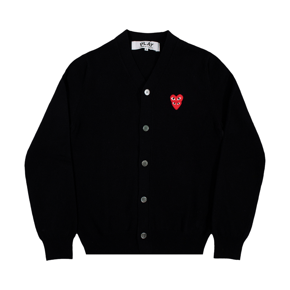 Comme des Garçons PLAY Heart Logo Cardigan Black