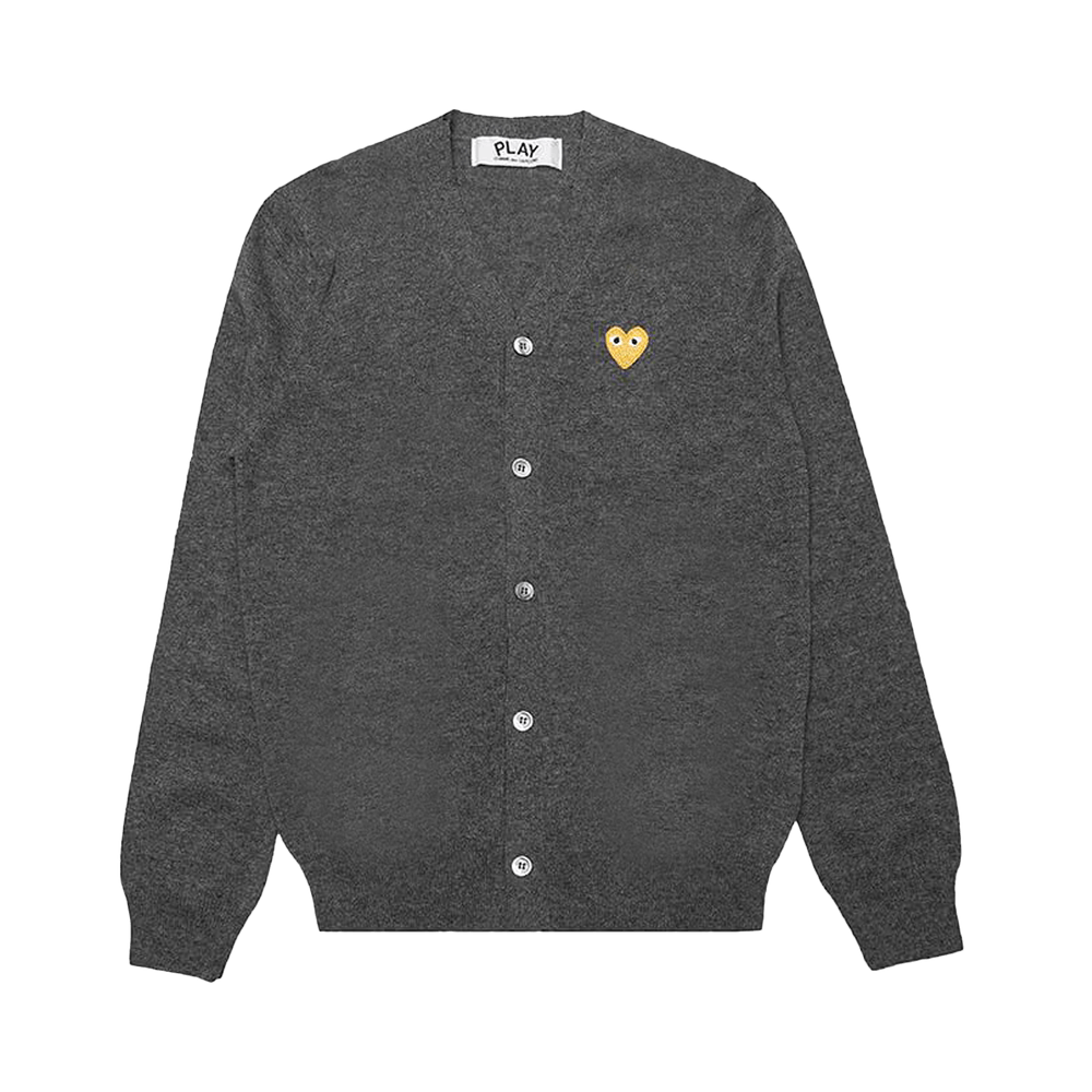 Comme des Garçons PLAY Gold Heart Cardigan Grey