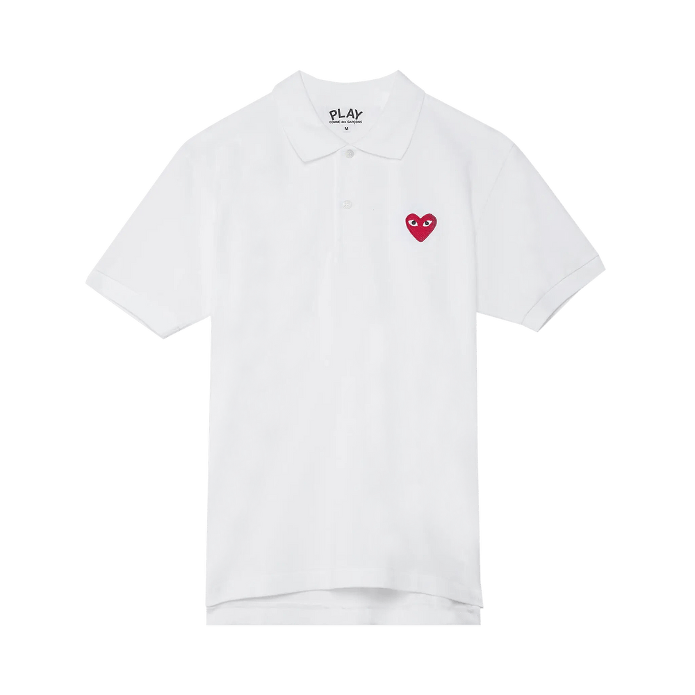 Comme des Garçons PLAY Heart Polo White
