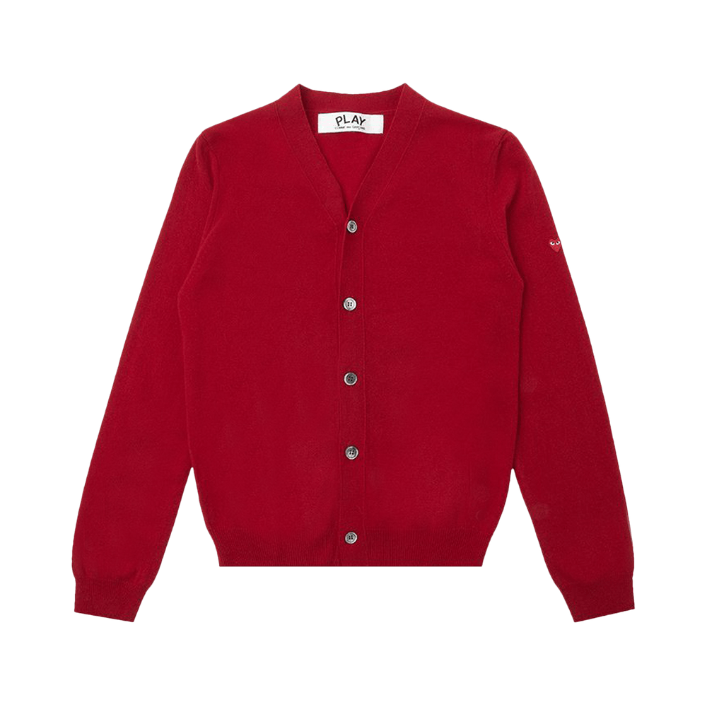 Comme des Garçons PLAY Small Heart Cardigan Red